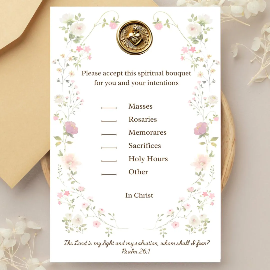 Catholic Spiritual Bouquet Card Prayer
