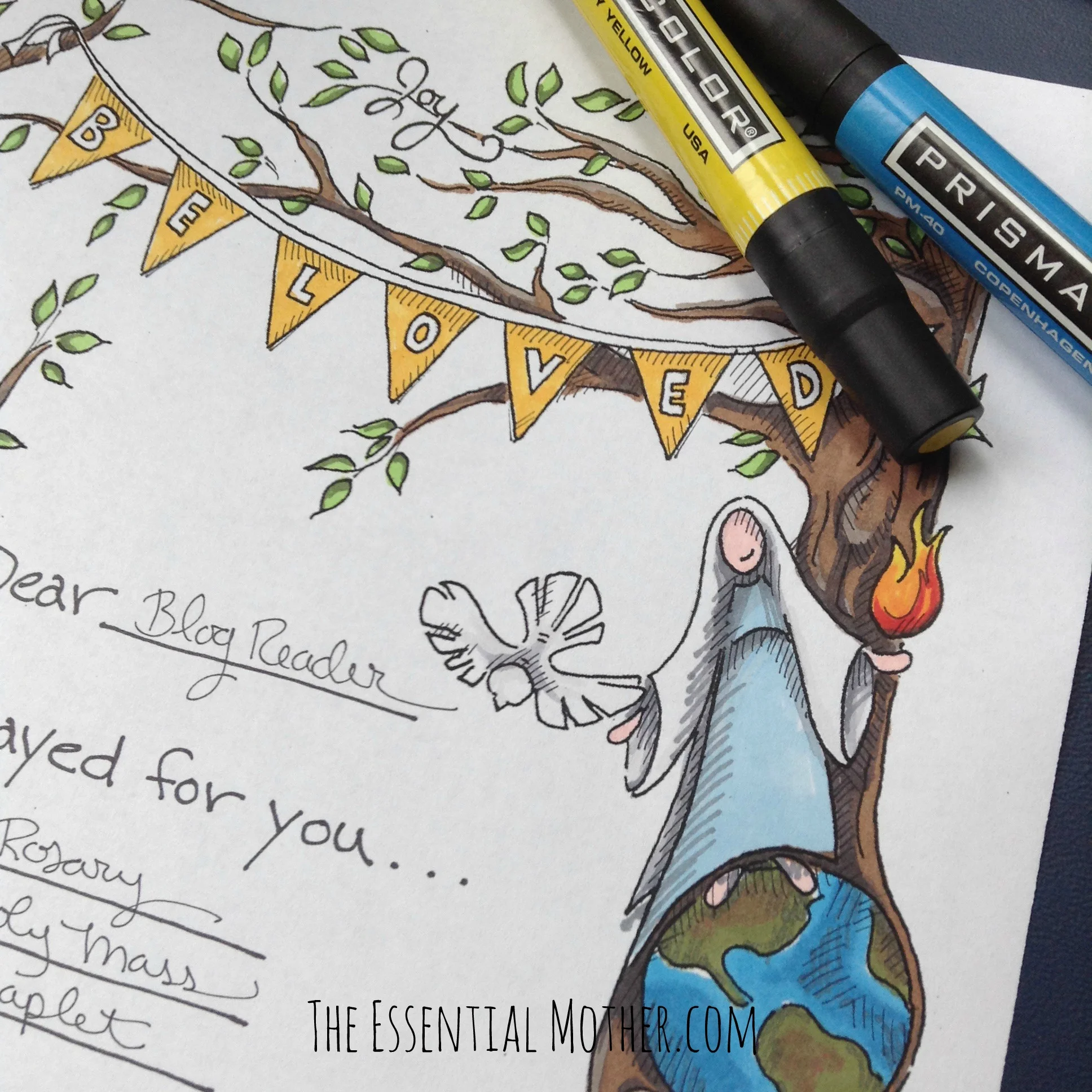 Catholic Spiritual Bouquet Coloring Page
