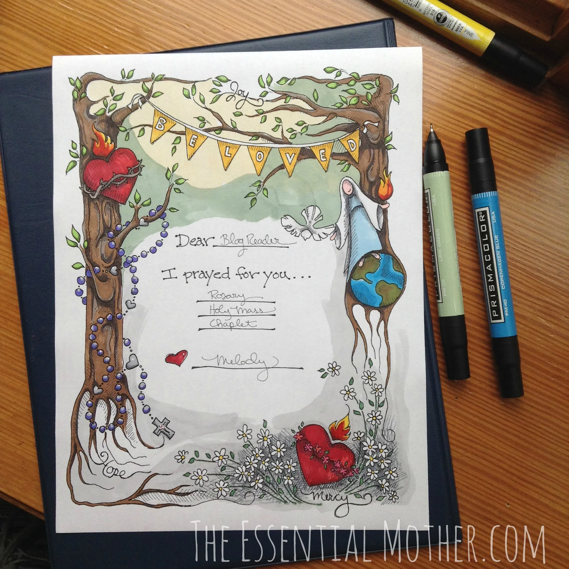 Catholic Spiritual Bouquet Coloring Page