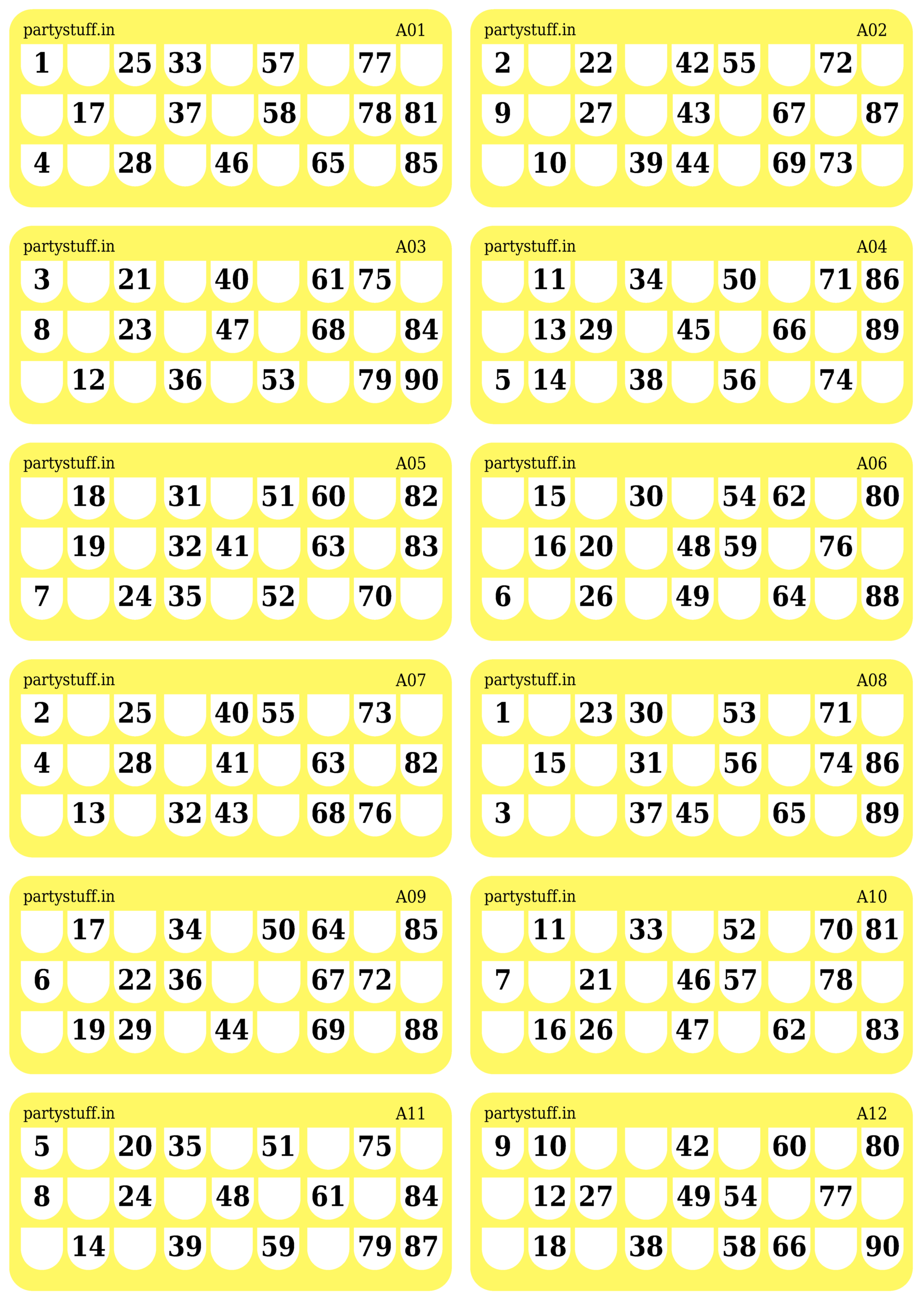 free tambola tickets printable