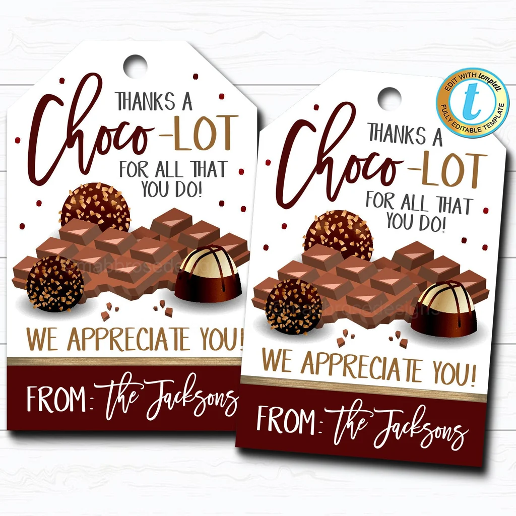 thanks a choco lot free printable thanks a choco lot free printable