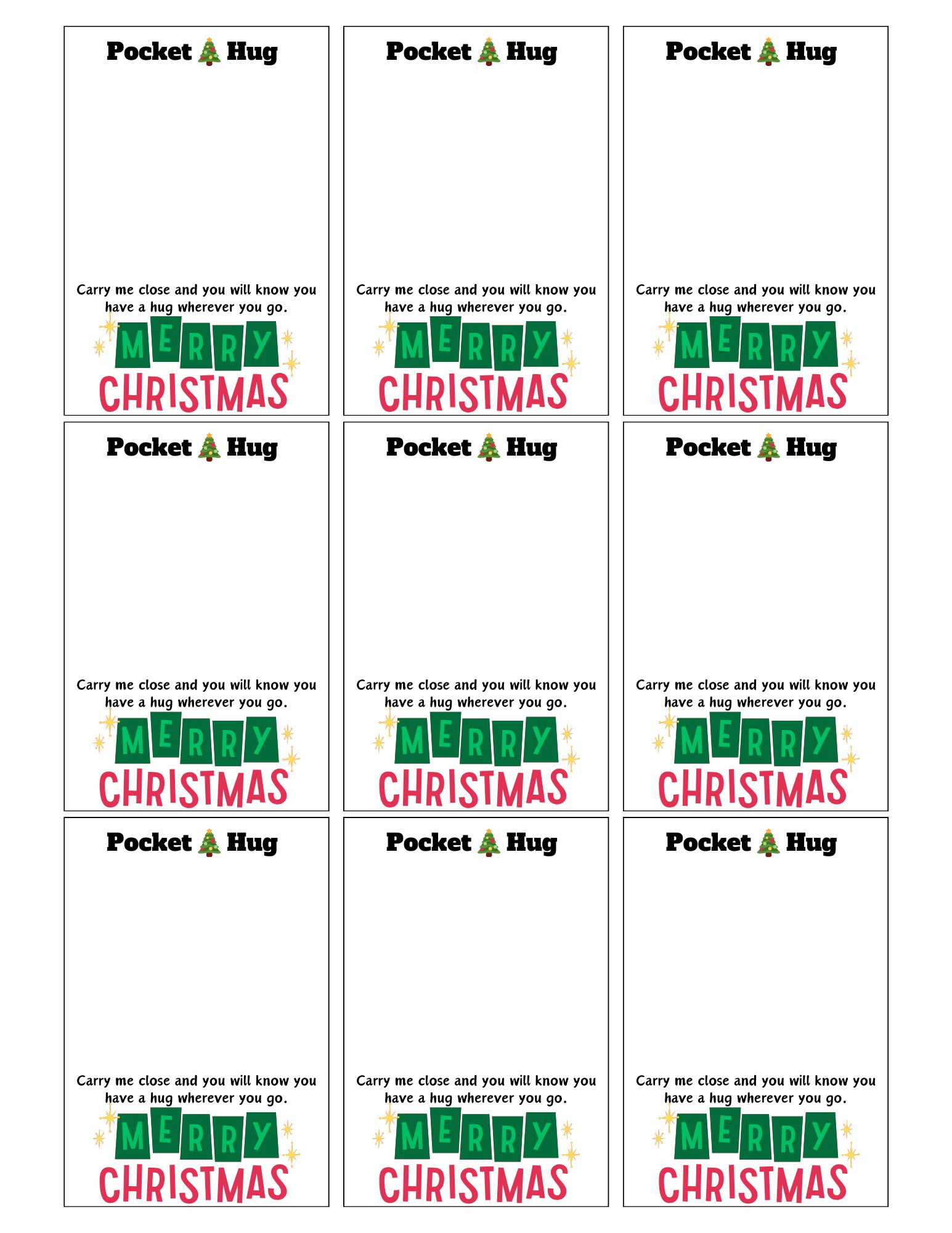pocket hug poem printable free