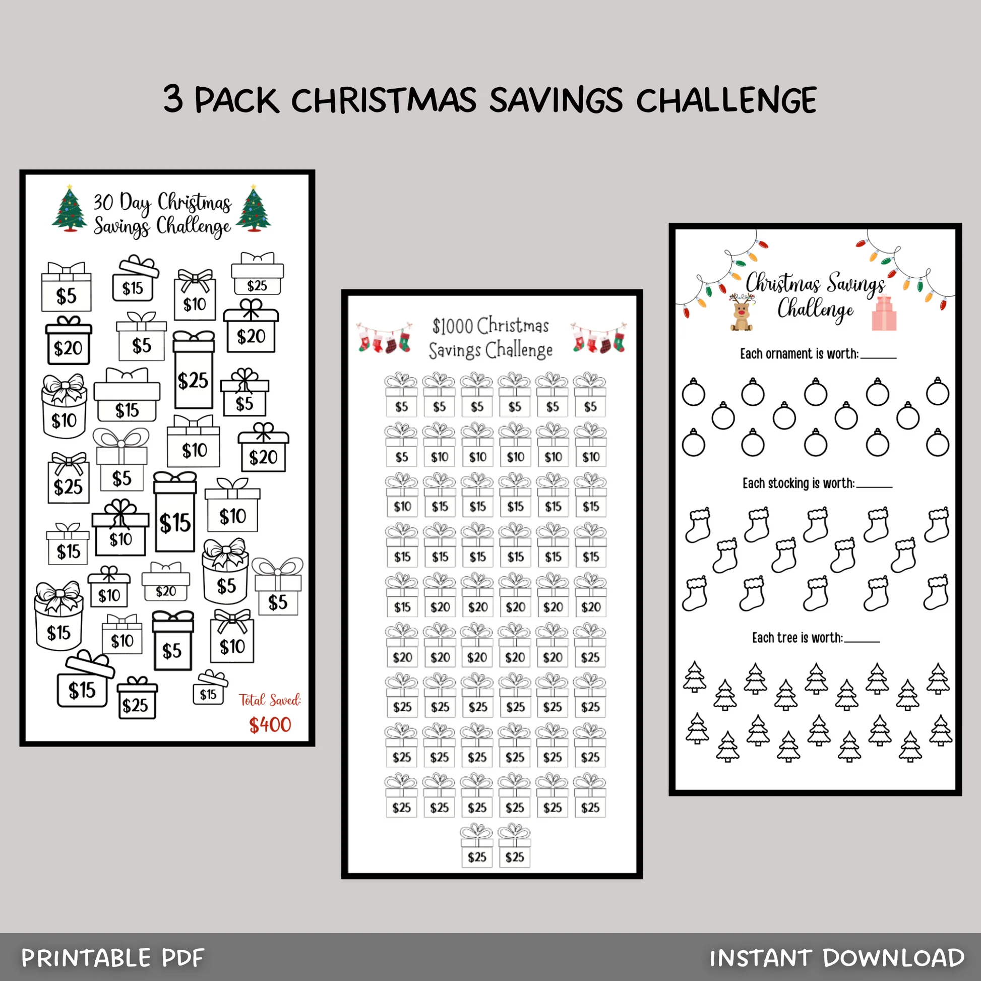 Christmas Savings Challenge Printable 30 10960 Christmas Savings Challenge Printable 30 10960