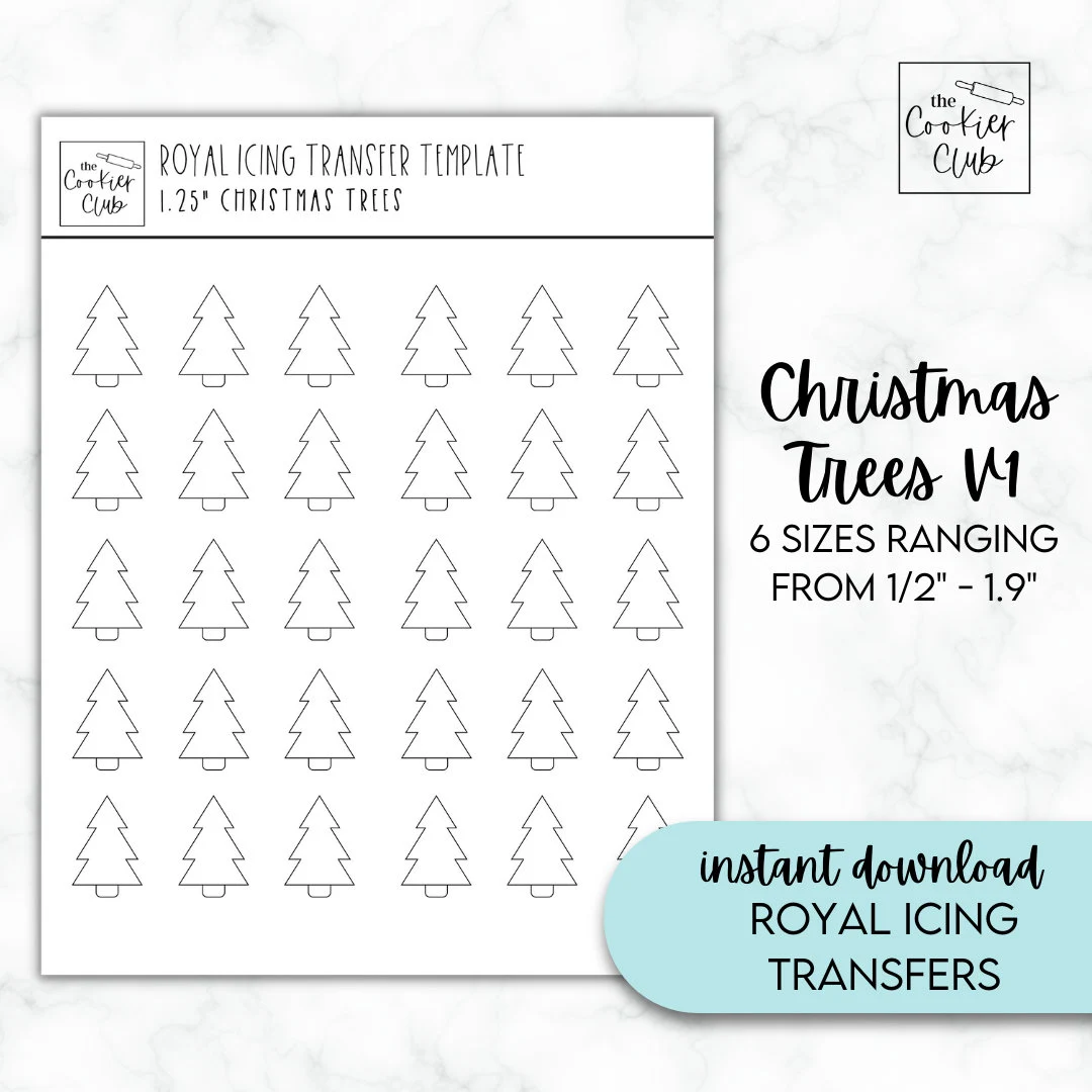 Christmas Trees V1 Royal Icing Transfer Christmas Trees V1 Royal Icing Transfer