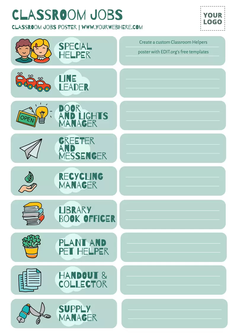 Classroom Jobs Poster Templates Classroom Jobs Poster Templates