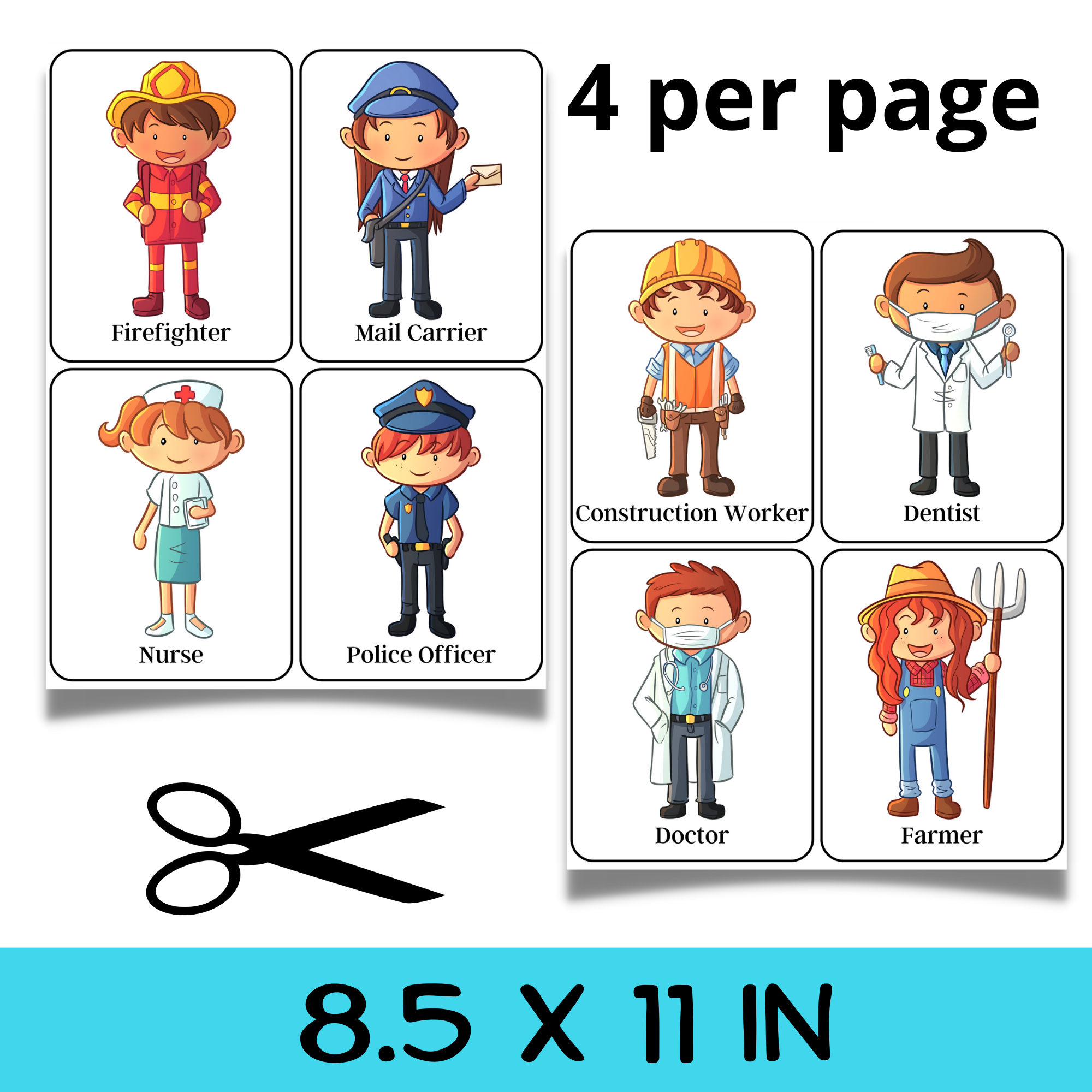 Community Helpers Flashcards Labor Day Flashcards English Vocabulary Cards Community Helpers Flashcards Labor Day Flashcards English Vocabulary Cards