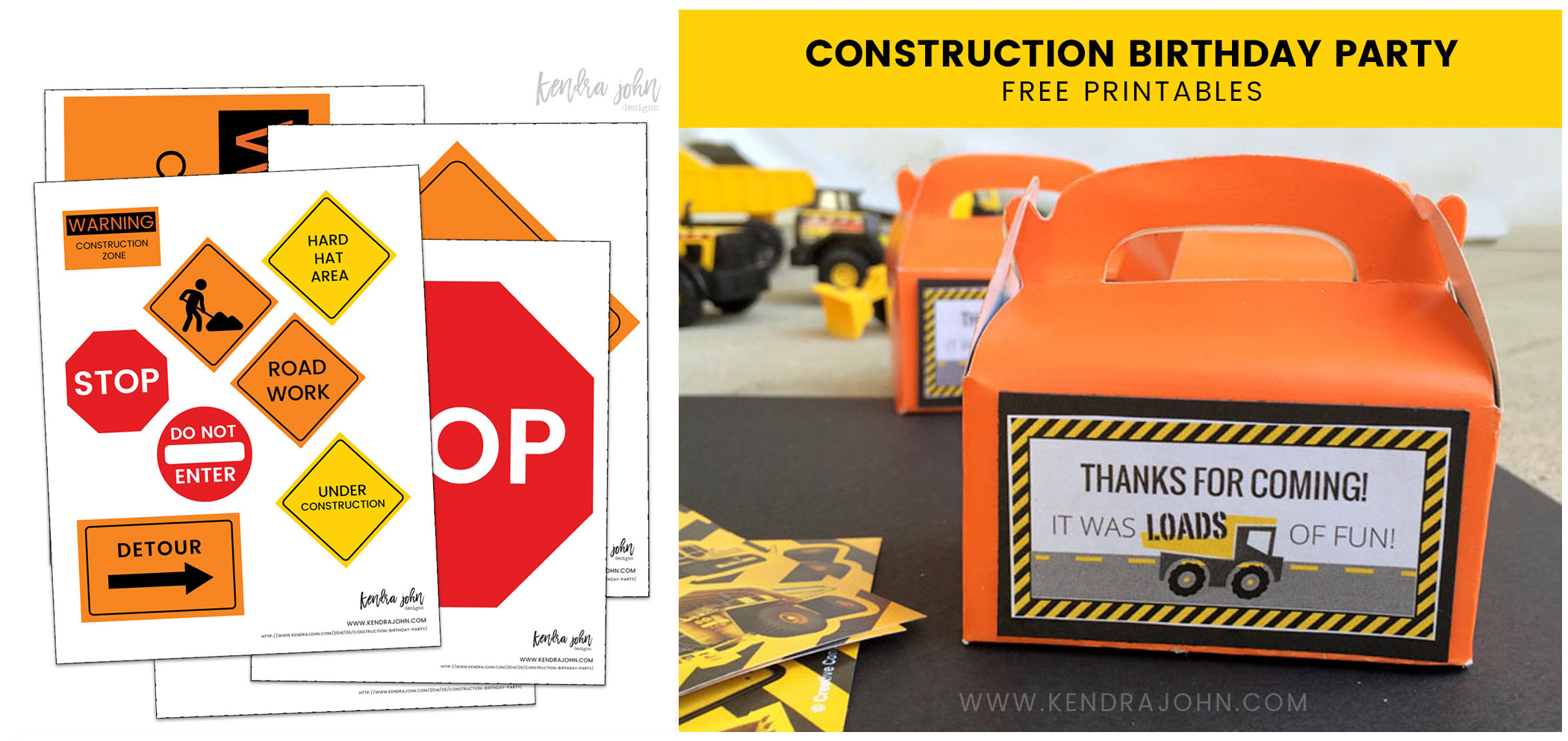 construction party free printables