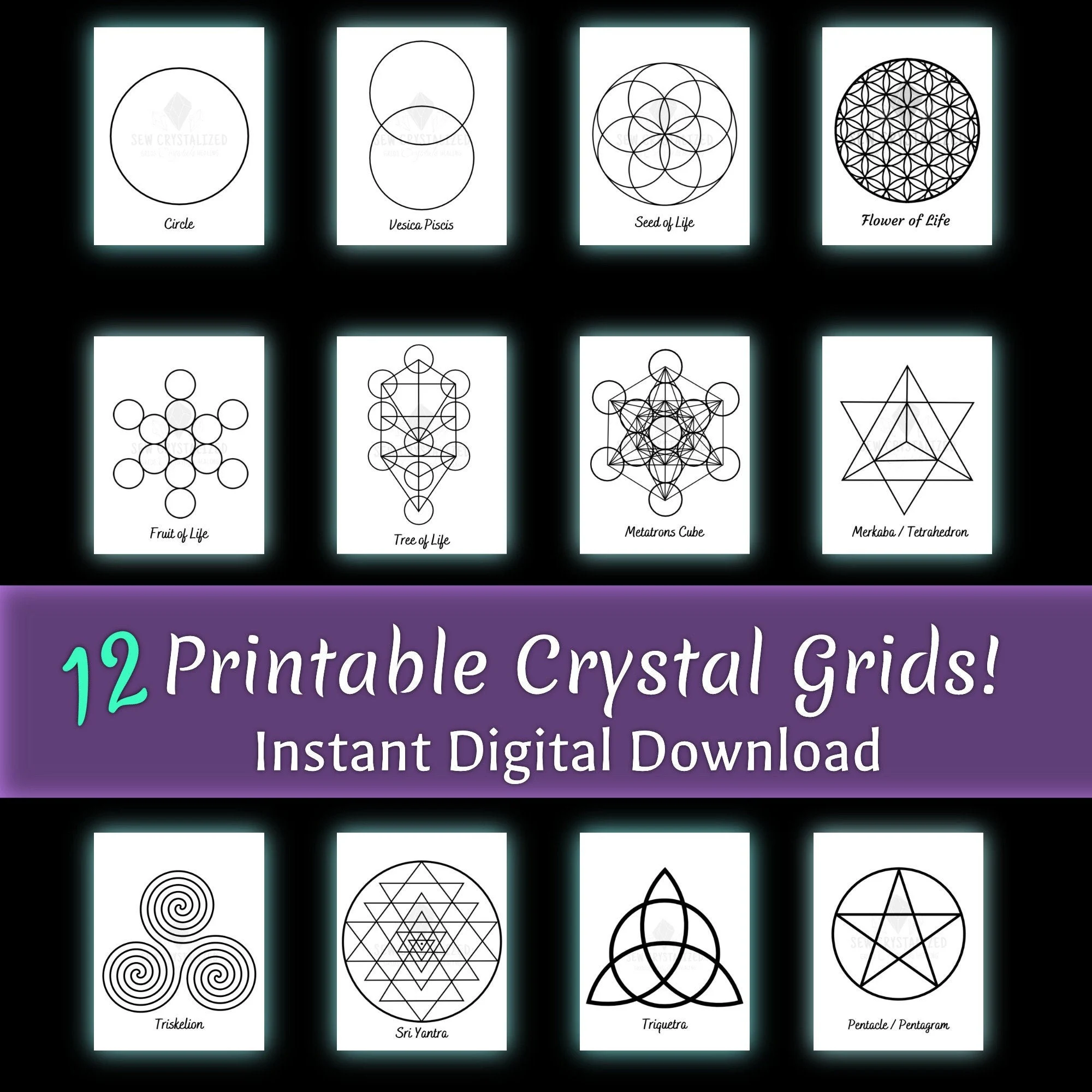 Crystal Grid Digital Download 12 Crystal Grid Digital Download 12