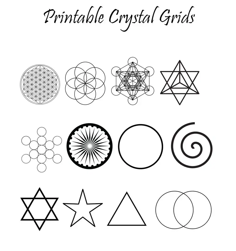Crystal Grids Printable 12 Grid Designs Crystal Grids Printable 12 Grid Designs