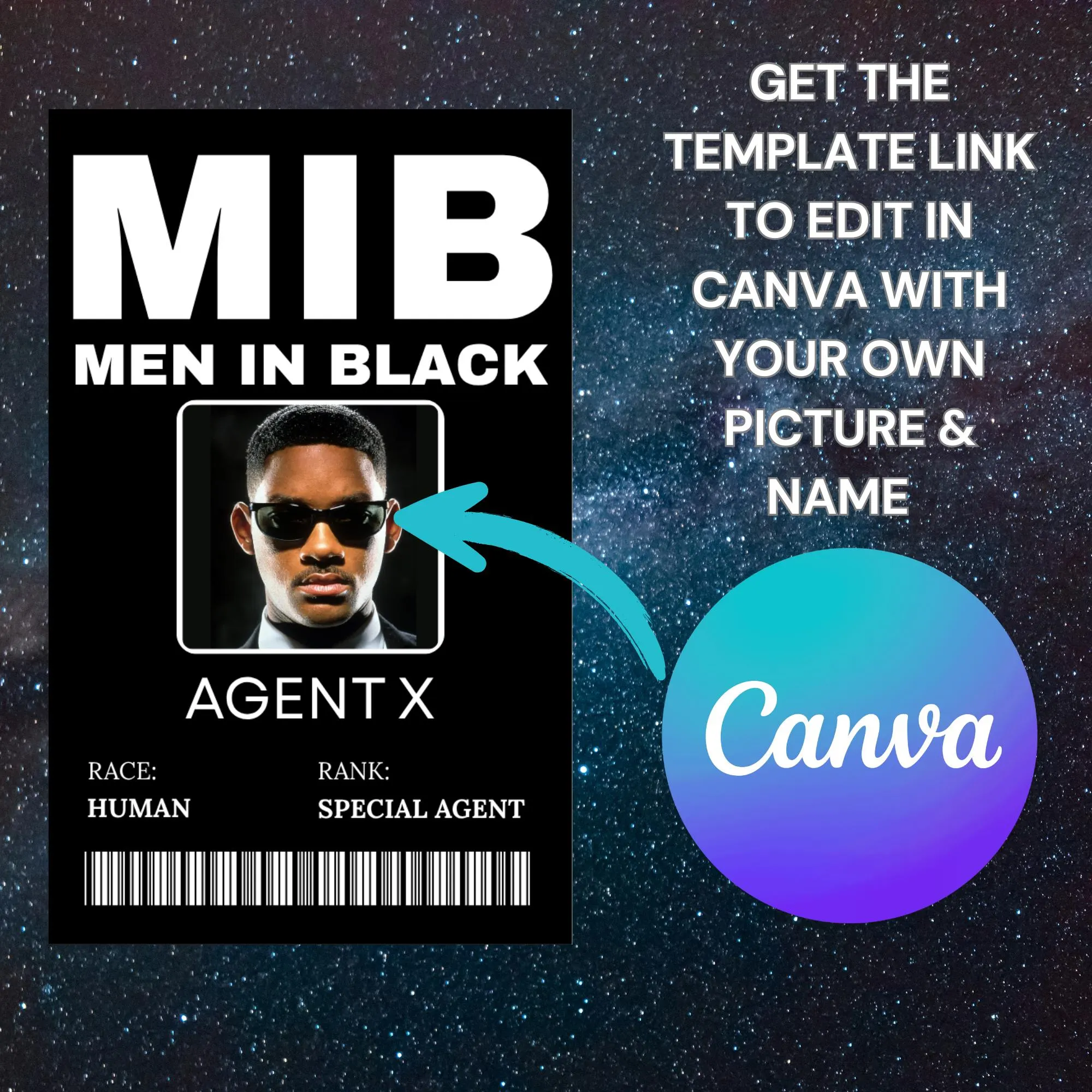 Customizable Mib Men In Black Agent Id Customizable Mib Men In Black Agent Id