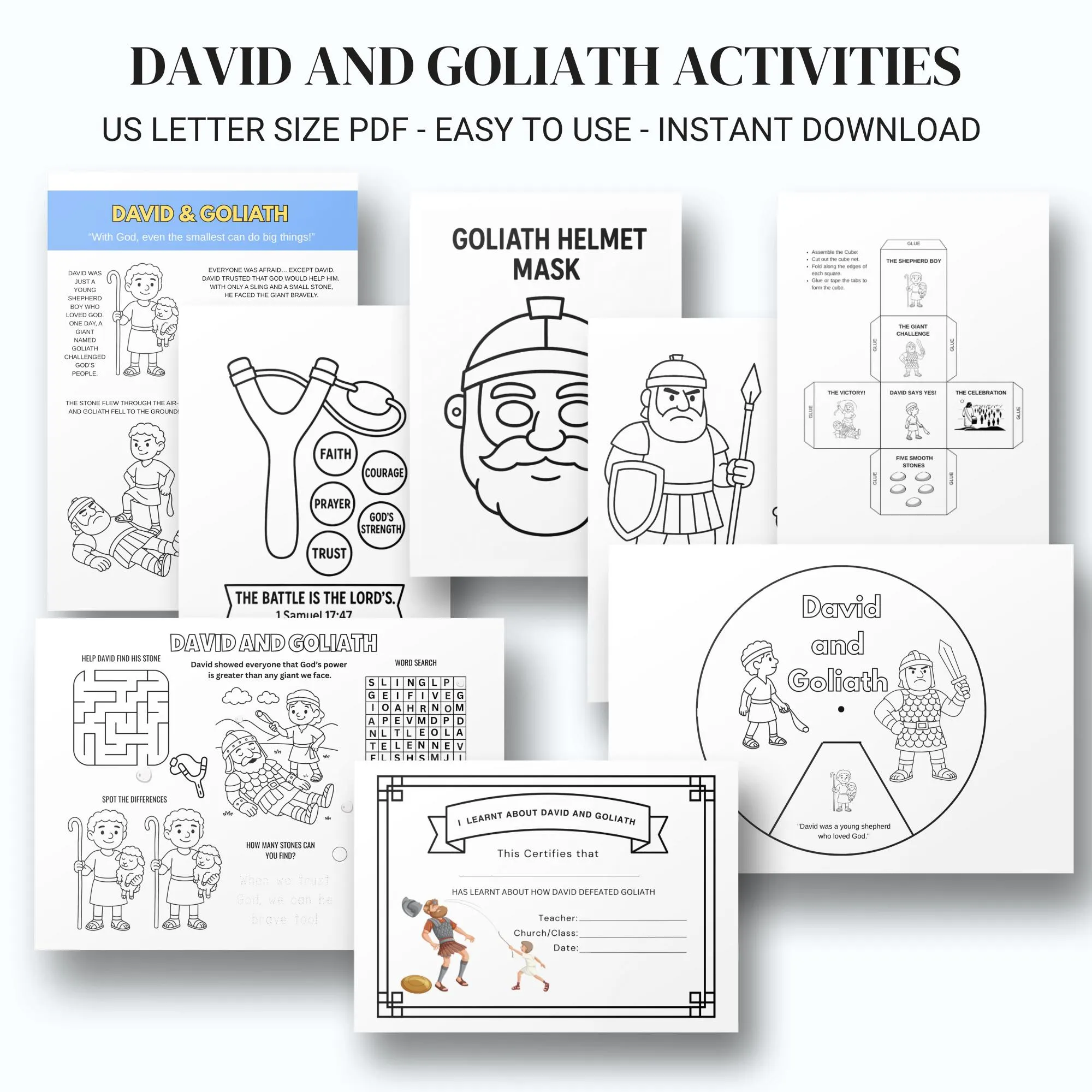 David And Goliath Bible Craft Printable