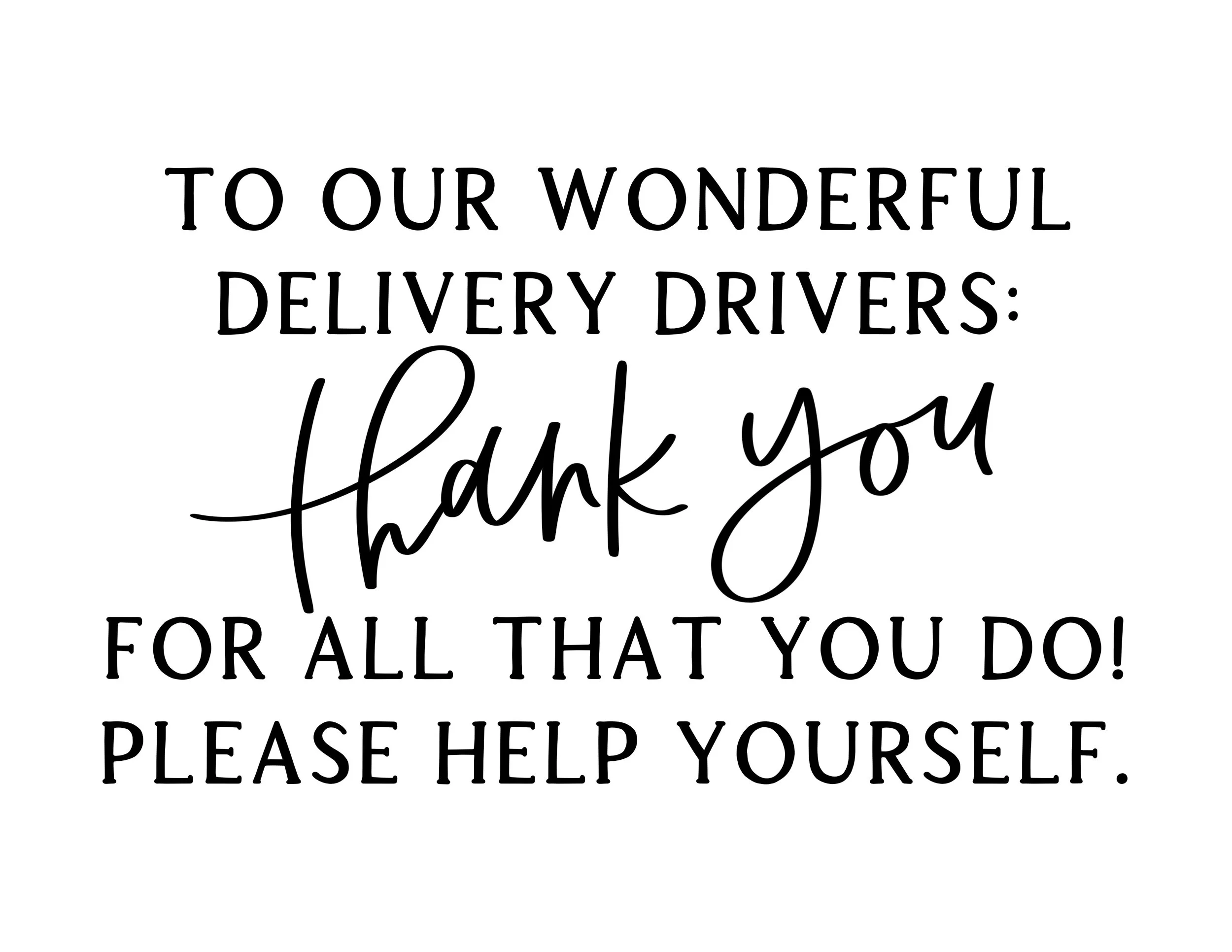 Delivery Driver Printable Delivery Driver Printable