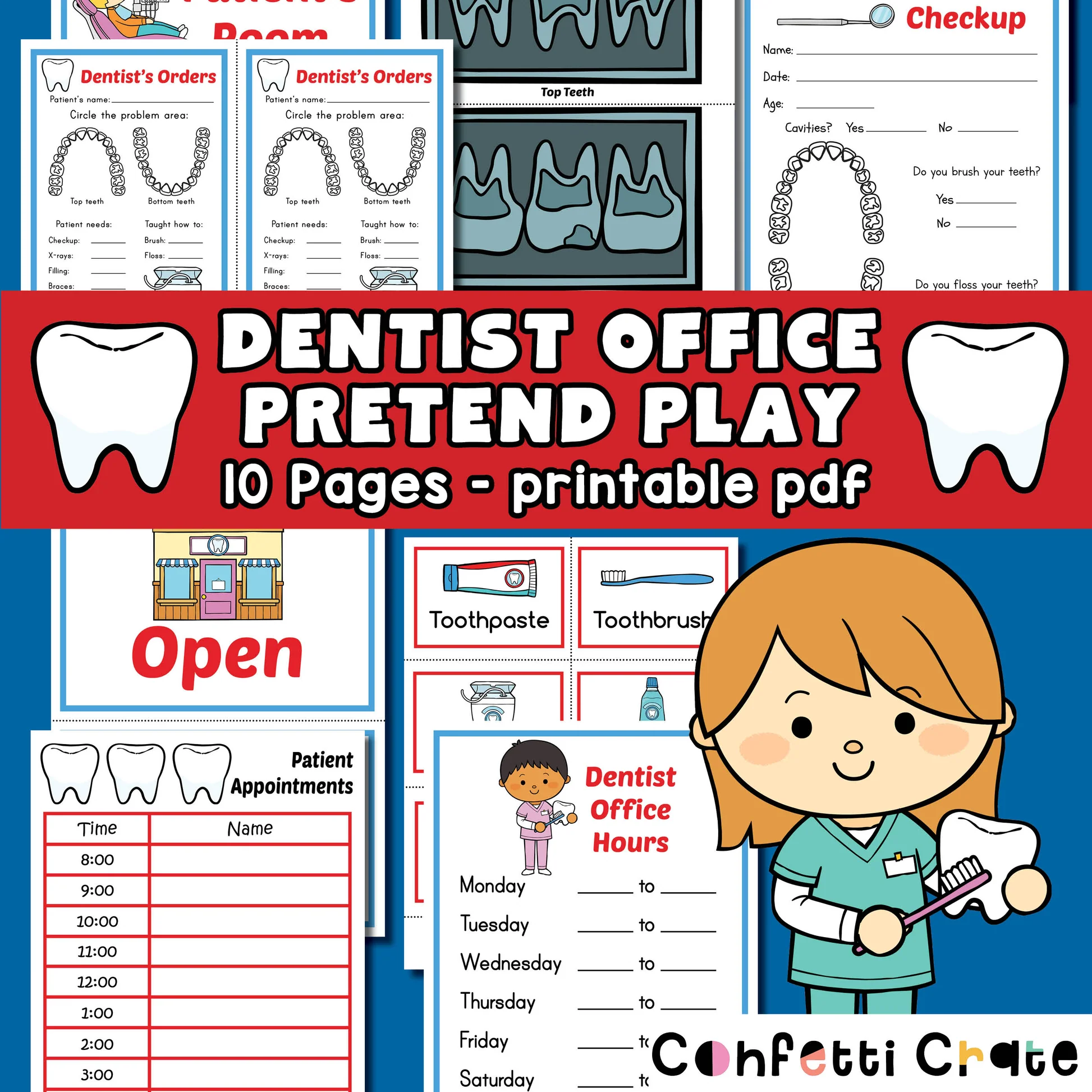 Dentist Office Pretend Play Printable Pdf Dentist Office Pretend Play Printable Pdf
