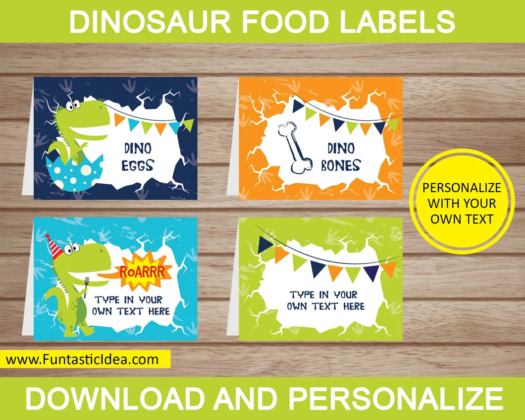 Dinosaur Party Food Labels Dinosaur Party Food Labels