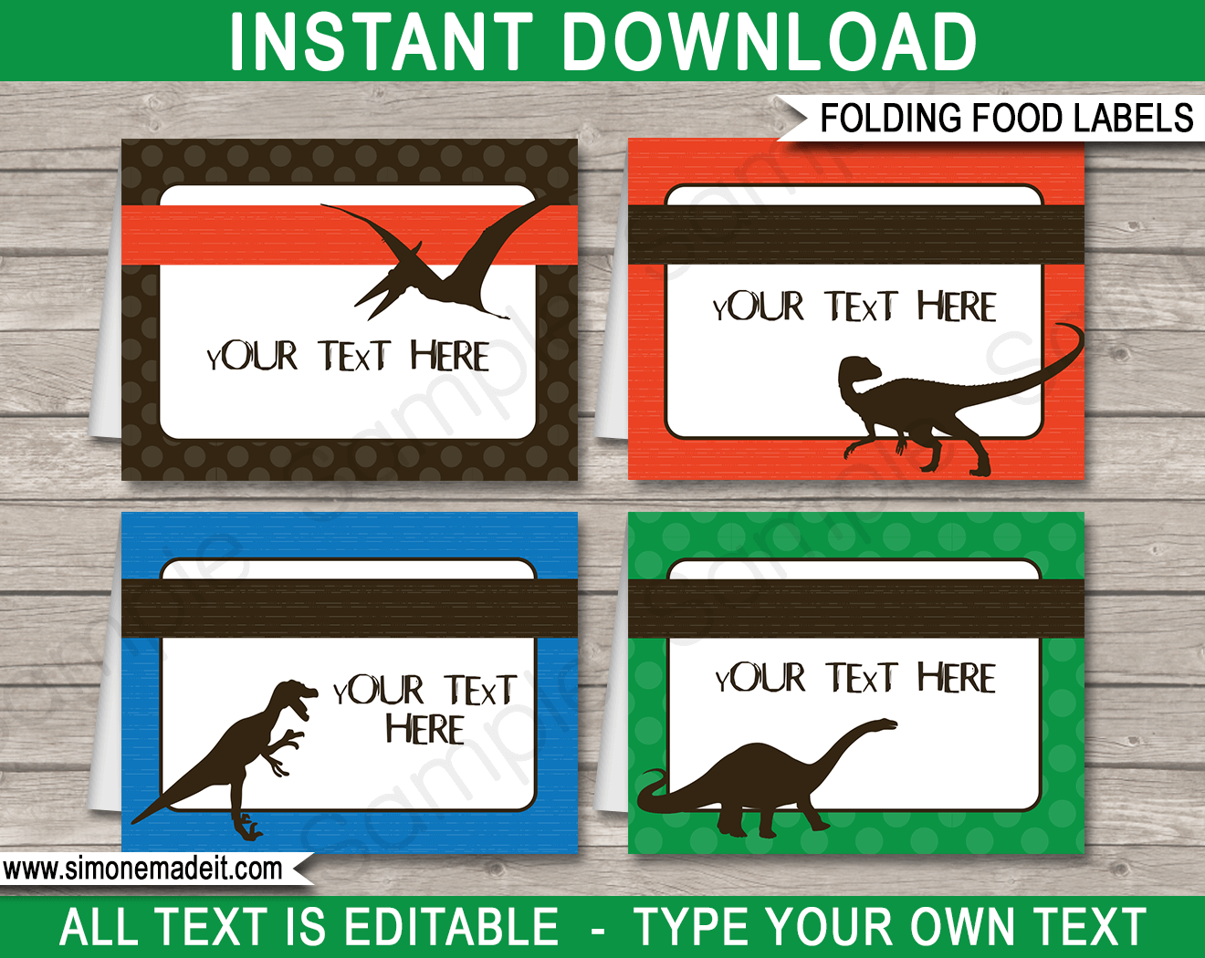 Dinosaur Theme Food Labels Dinosaur Theme Food Labels