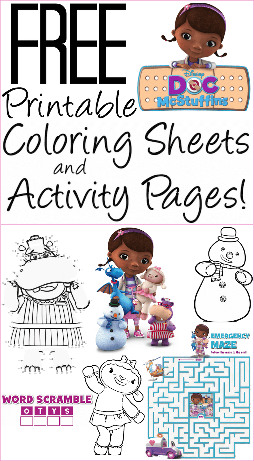 Doc Mcstuffins Coloring Pages Activity Sheets