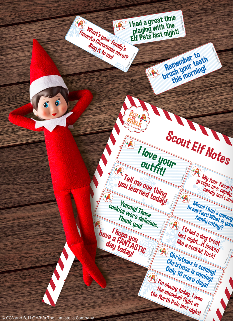 Download Free Printable Elf On The Shelf Notes