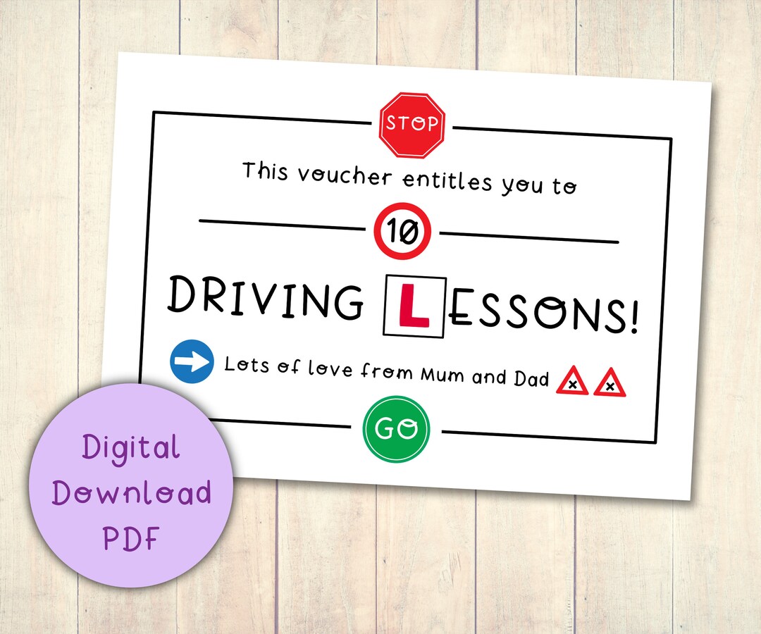 Driving Lessons Gift Voucher Coupon Driving Lessons Gift Voucher Coupon