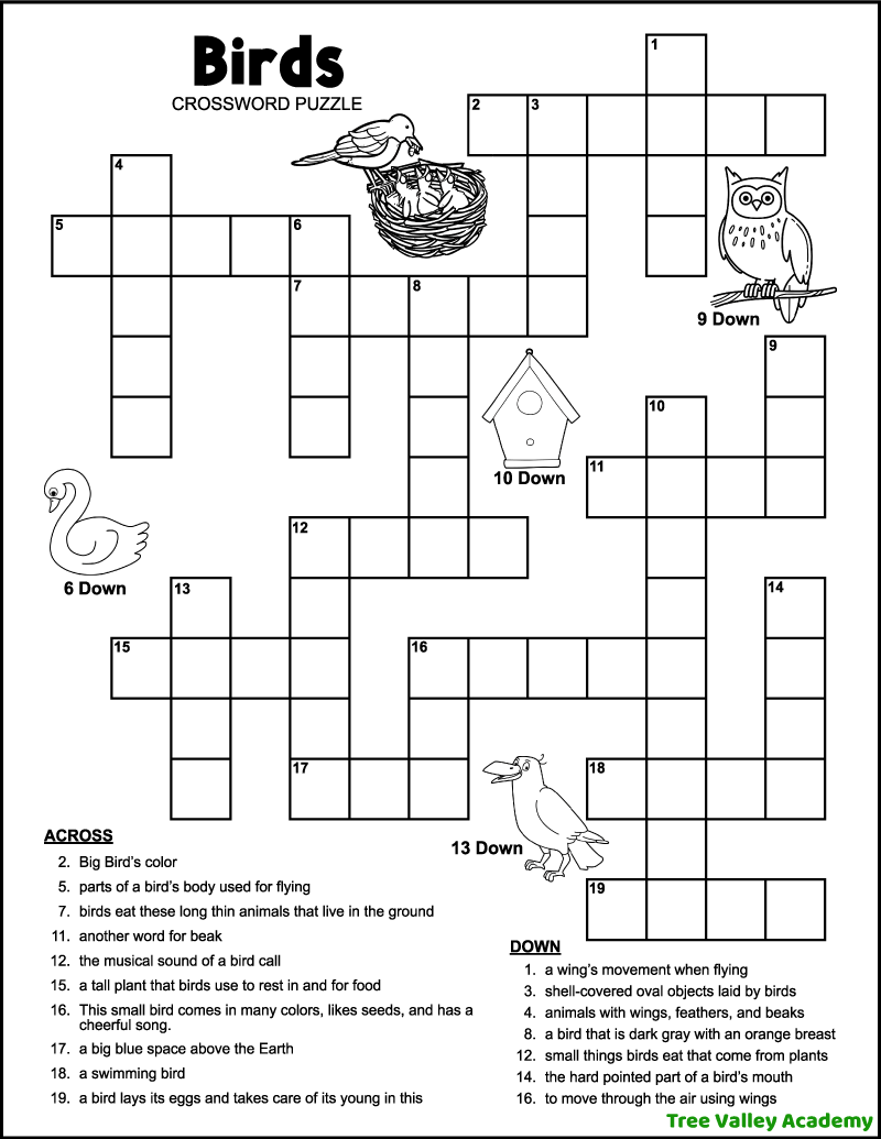 Easy Bird Crossword Easy Bird Crossword
