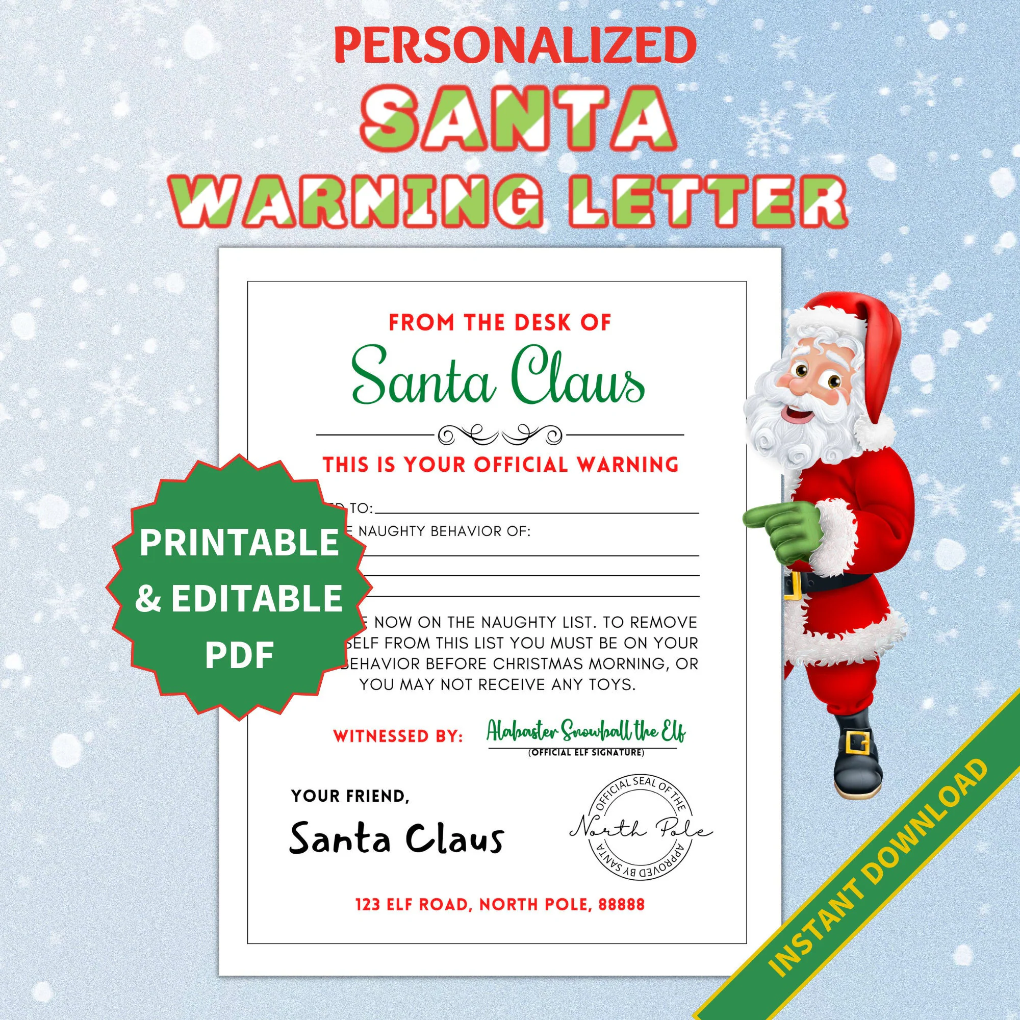 Editable And Printable Warning Letter