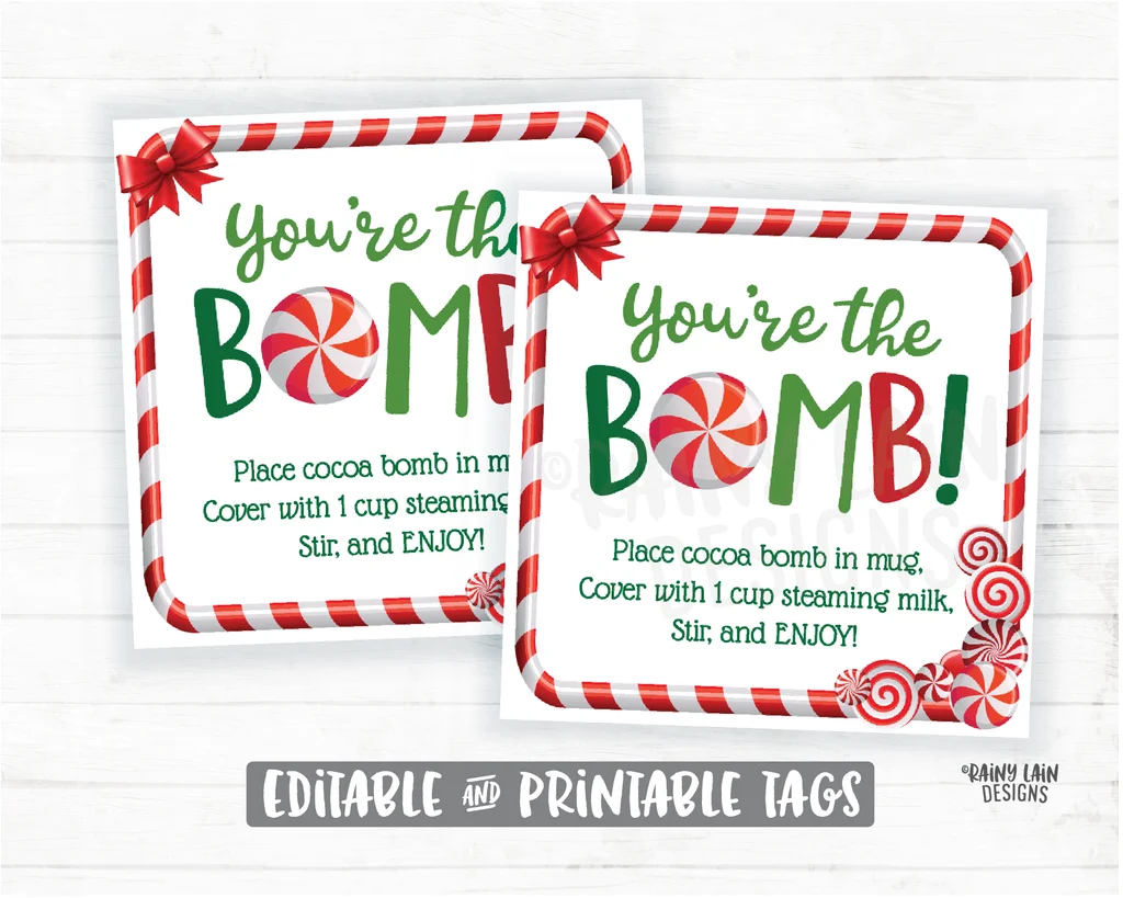 Editable Cocoa Bomb Tags Christmas Hot Cocoa Bomb Tag Peppermint Hot Chocolate Bomb Tags Youre The Bomb Holiday Gift Tags Christmas Tag Editable Cocoa Bomb Tags Christmas Hot Cocoa Bomb Tag Peppermint Hot Chocolate Bomb Tags Youre The Bomb Holiday Gift Tags Christmas Tag
