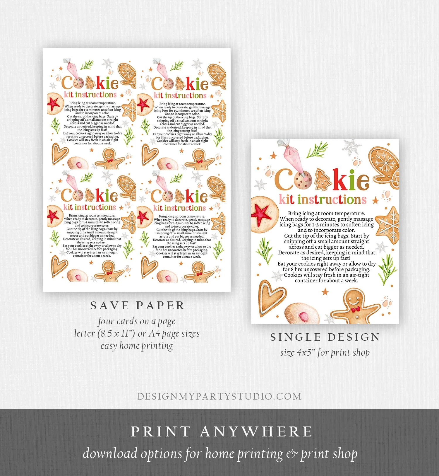 Editable Cookie Kit Instructions Cookie 86787