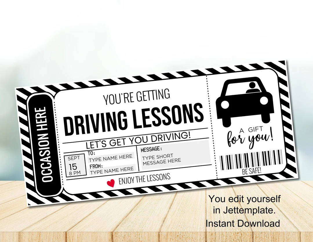 Editable Driving Lessons Voucher Driving Editable Driving Lessons Voucher Driving