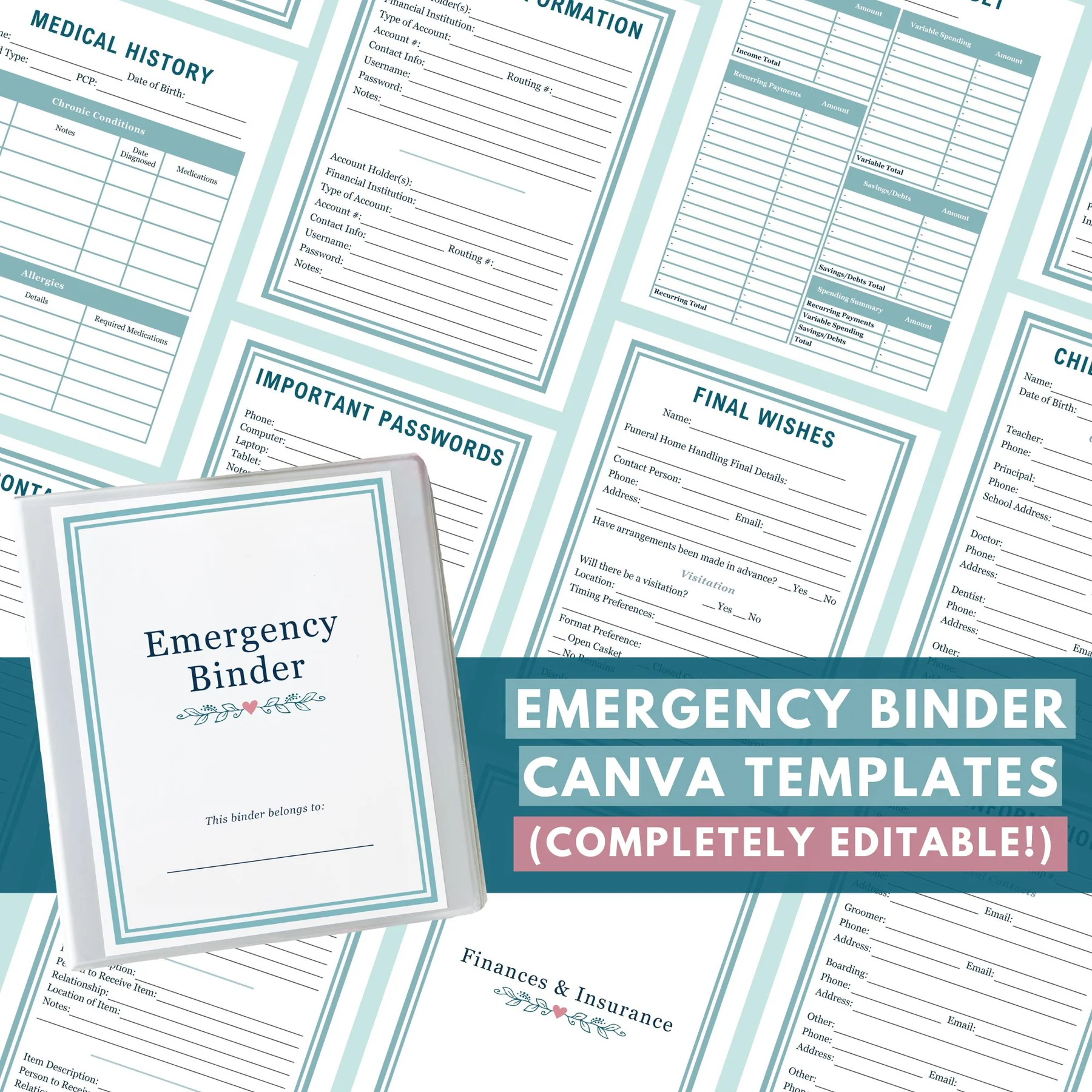 free printable emergency binder printables