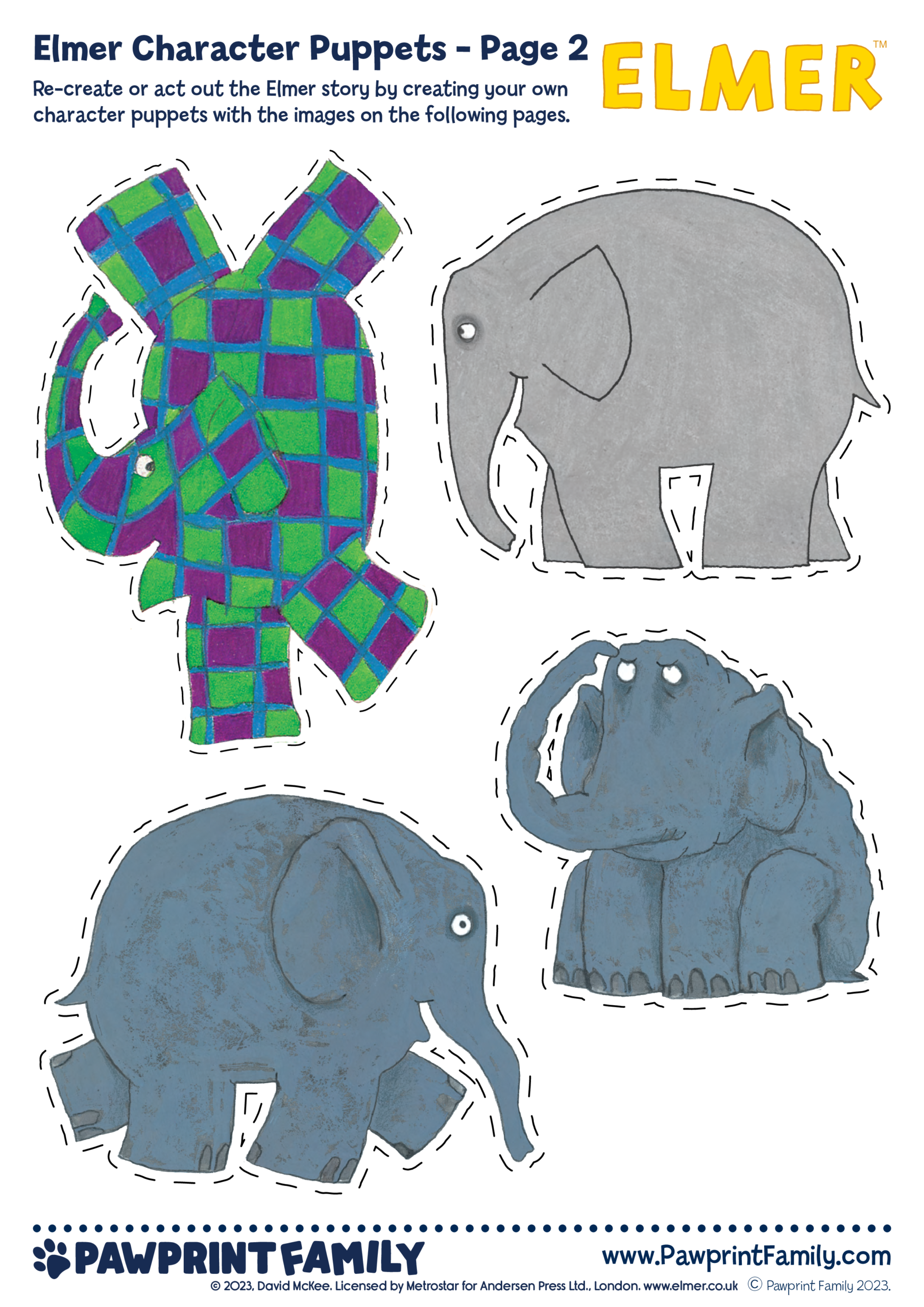 Elmer Character Puppets