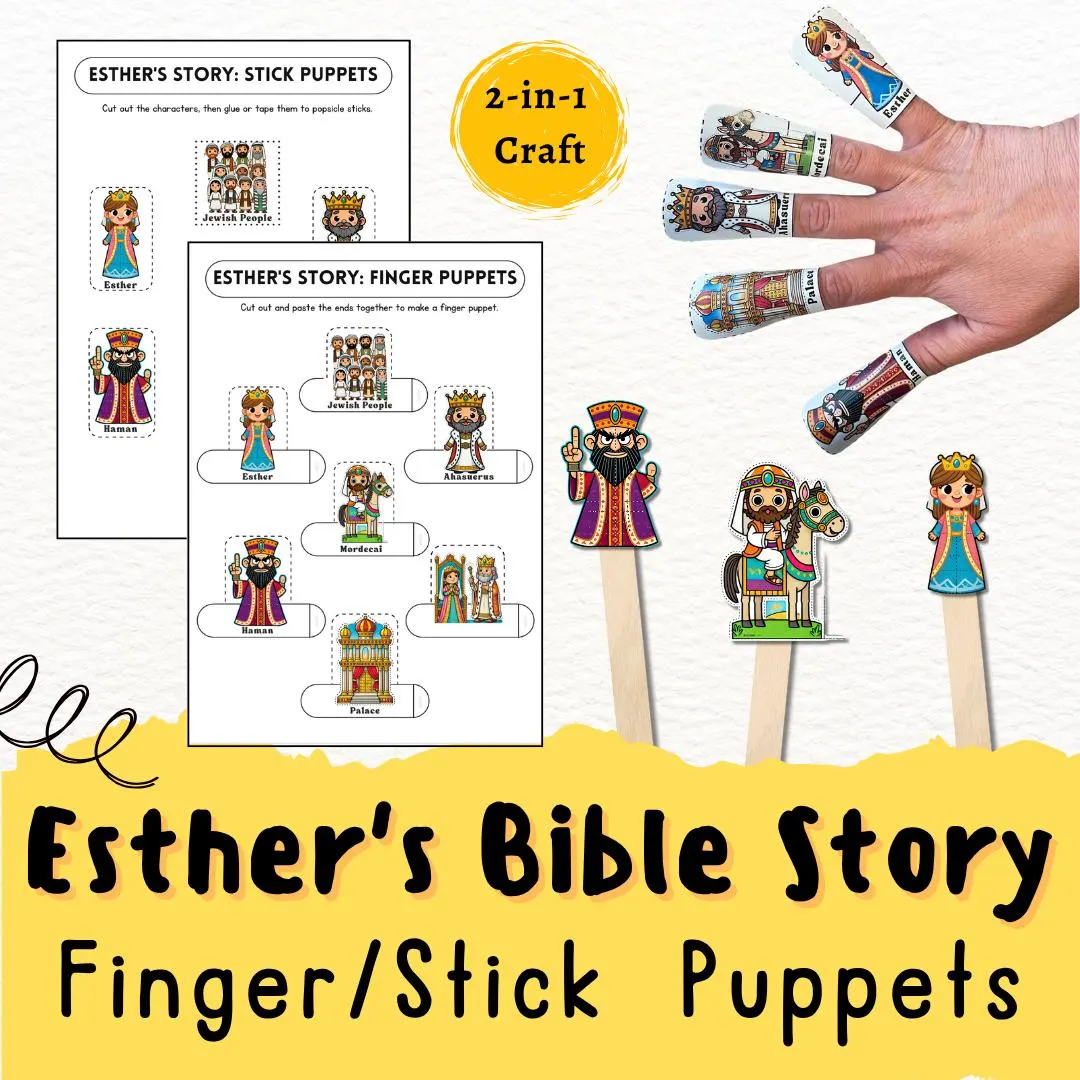Esthers Bible Story Craft Finger Puppets Esthers Bible Story Craft Finger Puppets