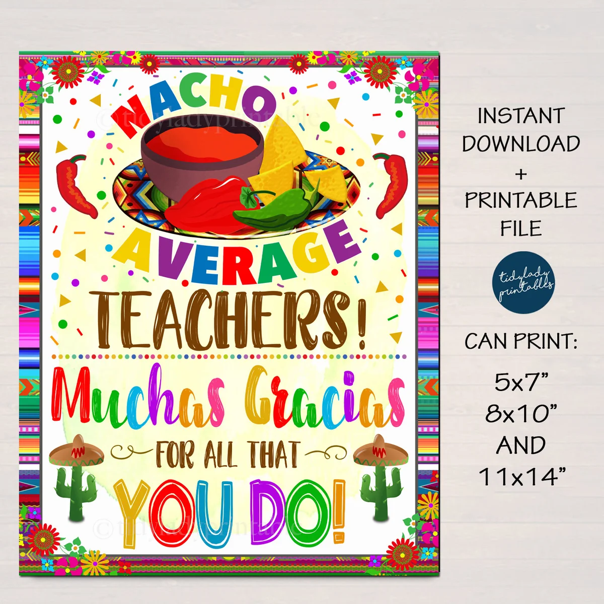 nacho average teacher free printable