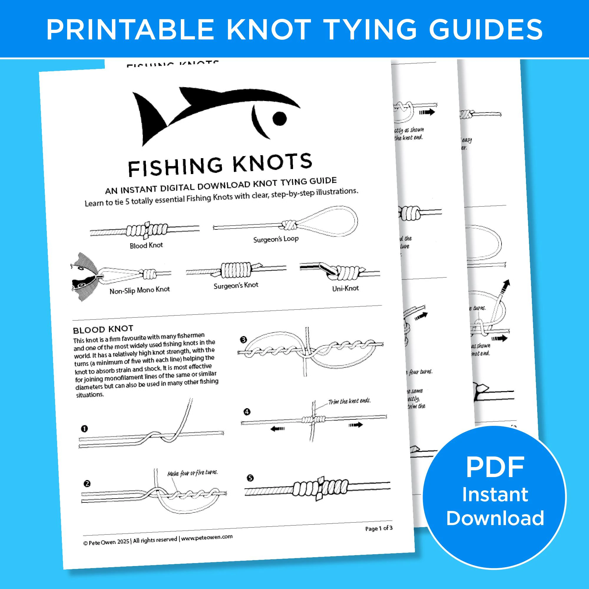 Fishing Knots Printable Knot Tying Guide Fishing Knots Printable Knot Tying Guide
