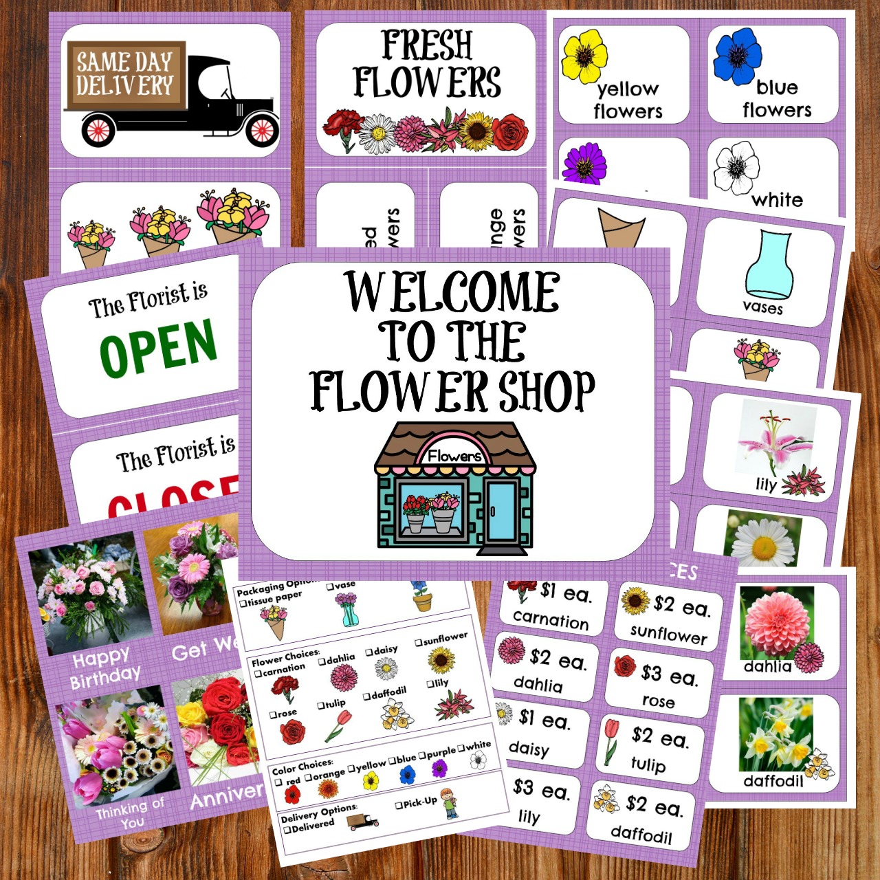 Flower Shop Dramatic Play Pack Flower Shop Dramatic Play Pack