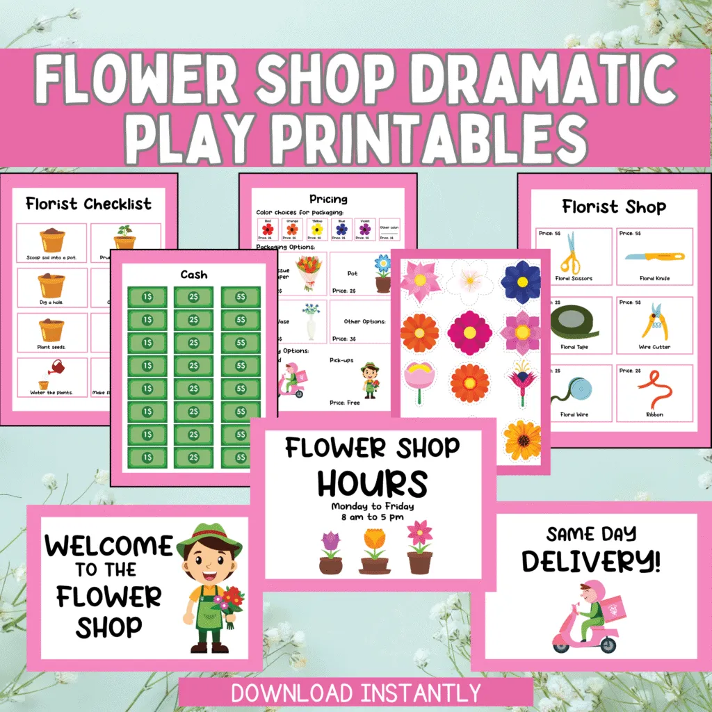 Flower Shop Dramatic Play Printables Flower Shop Dramatic Play Printables