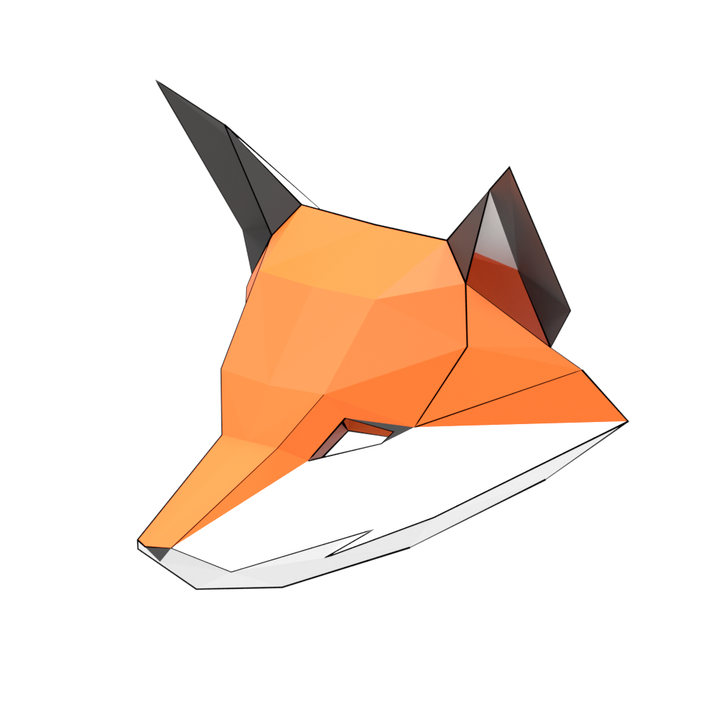 Fox Mask 3d Papercraft Model Fox Mask 3d Papercraft Model