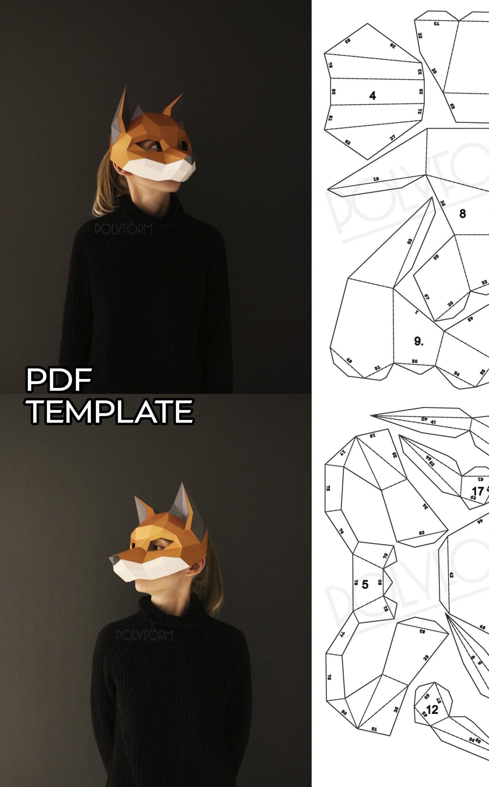 Fox Mask Template
