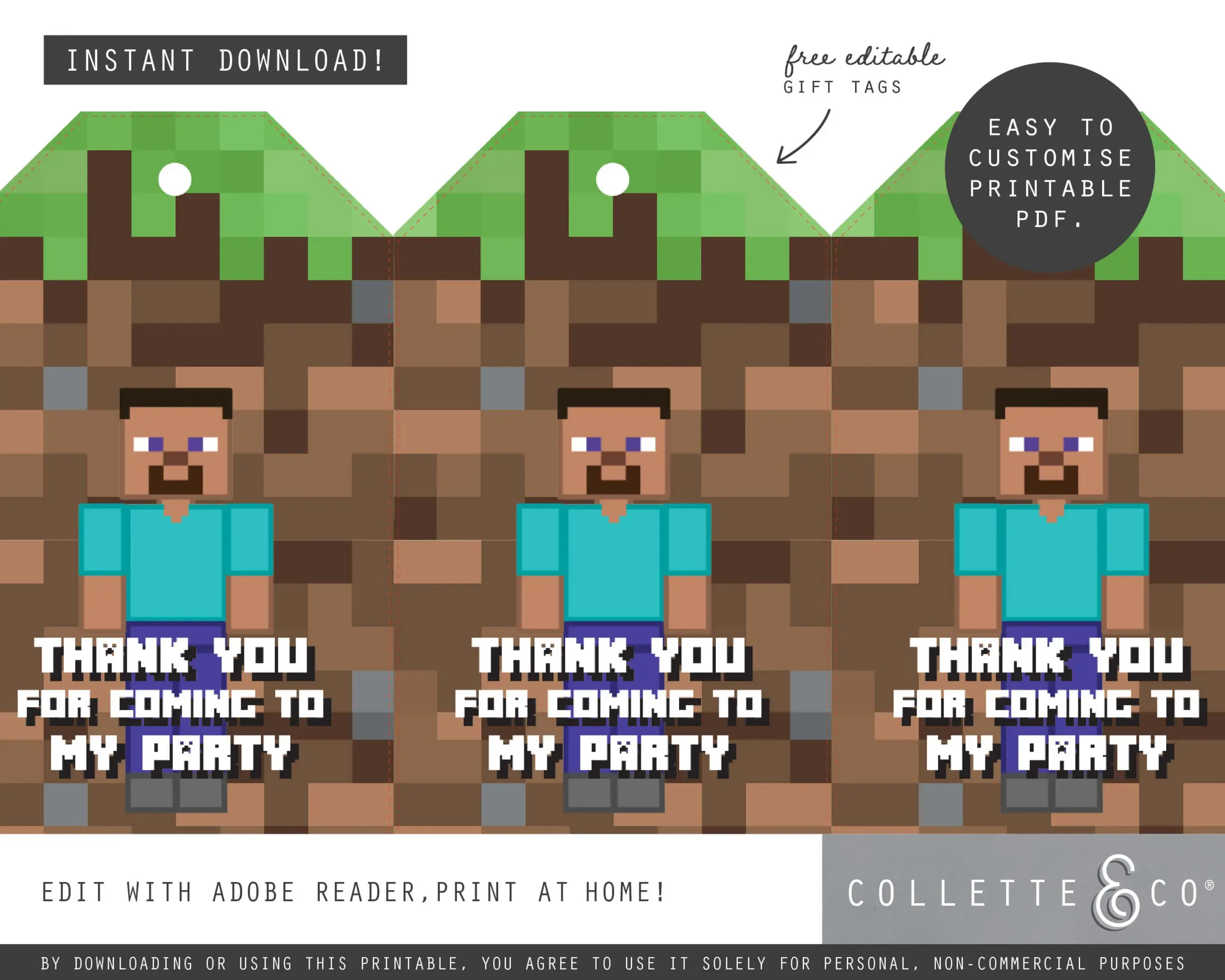 Free Minecraft Party Printable Wrapping Paper Gift Tags Free Minecraft Party Printable Wrapping Paper Gift Tags