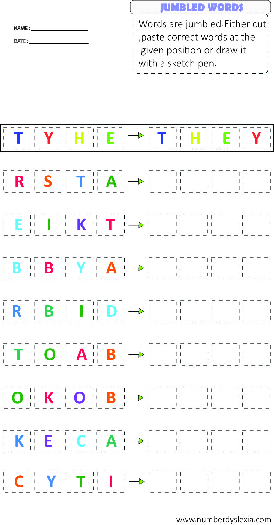 Free Printable Dyslexia Worksheets For Practicepdf