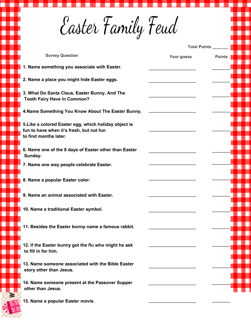 free printable easter family feud