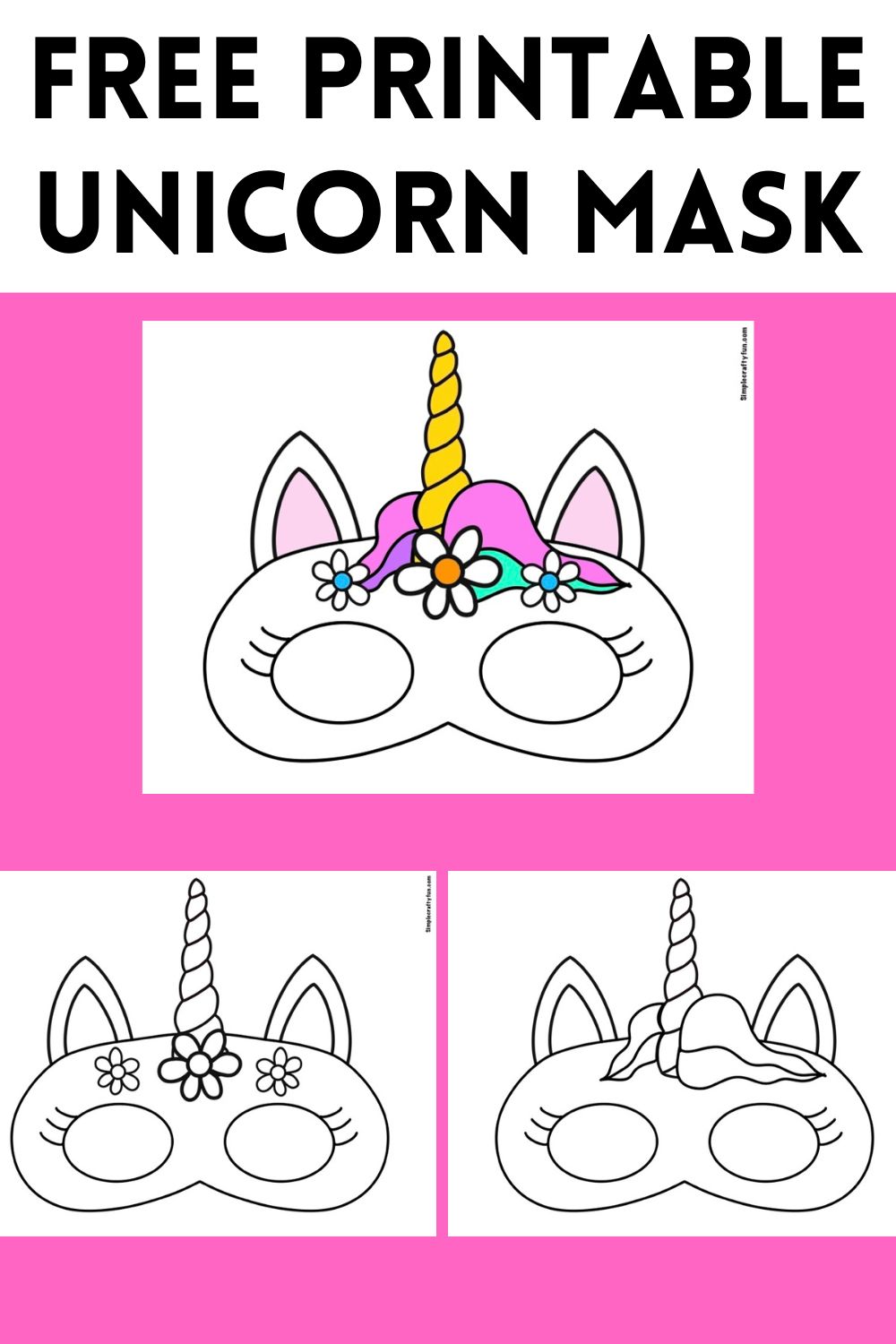 Free Printable Unicorn Masks