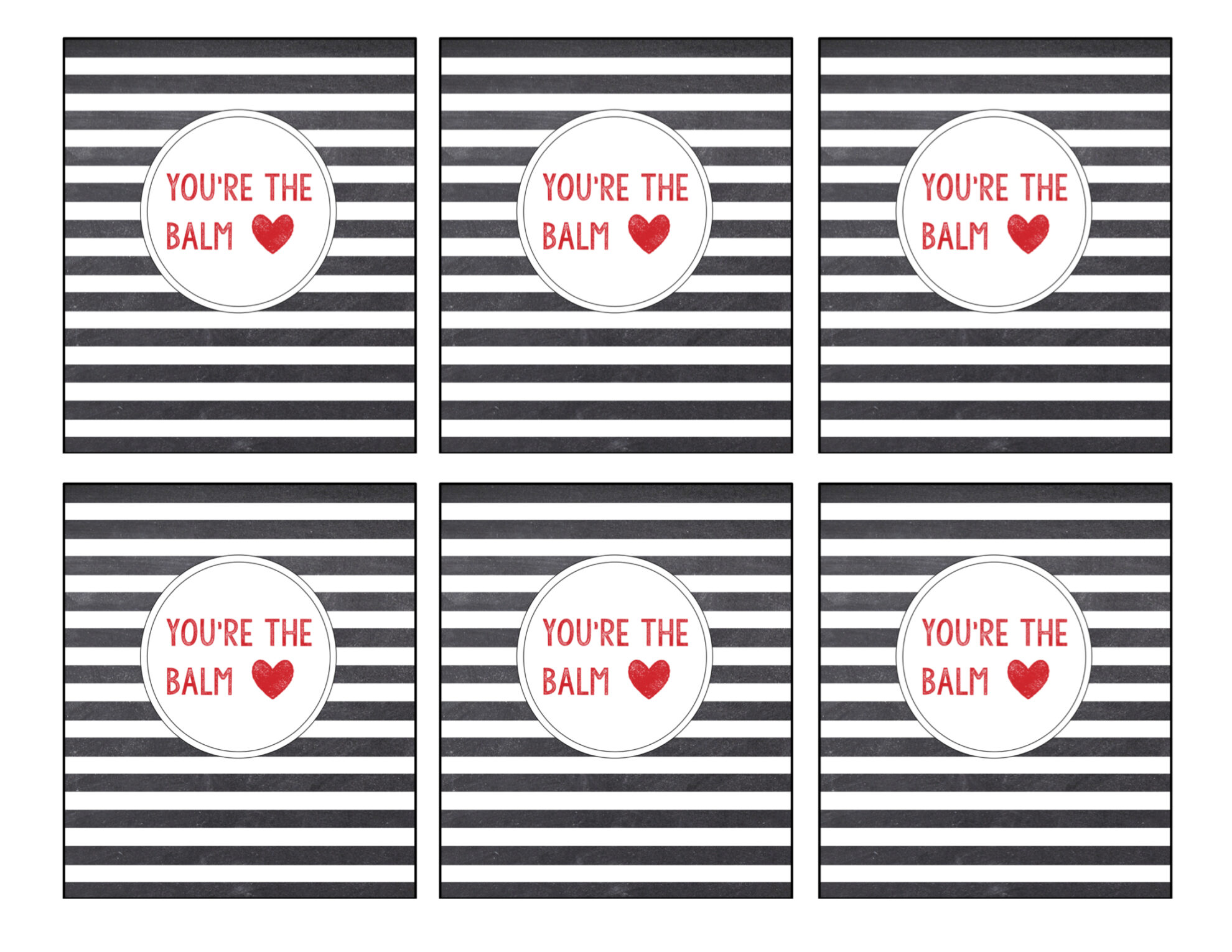 Free Printable Valentine Chapstick Youre The Balm