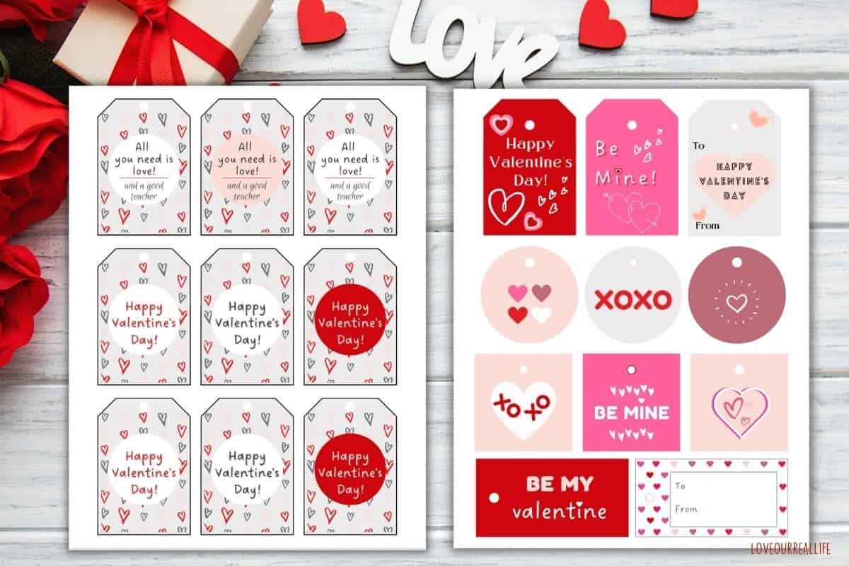 Free Printable Valentines Gift Tags Teachers Free Printable Valentines Gift Tags Teachers