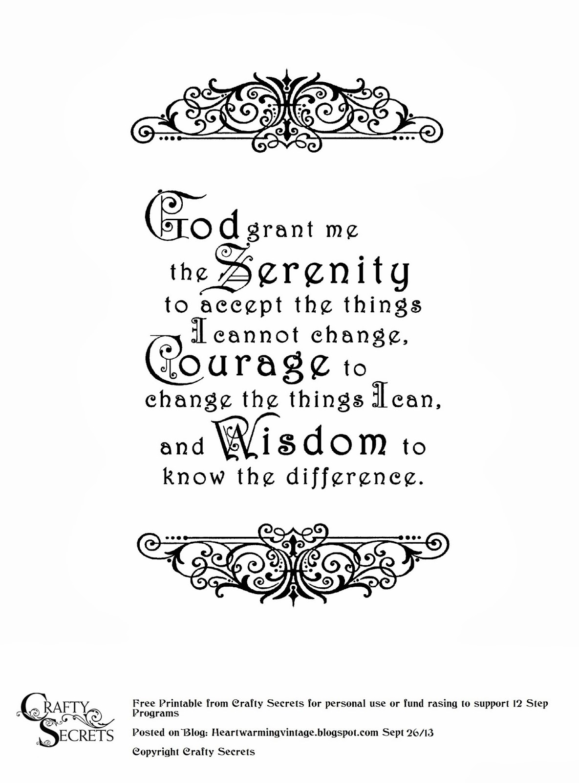 free printable serenity prayer long version free printable serenity prayer long version