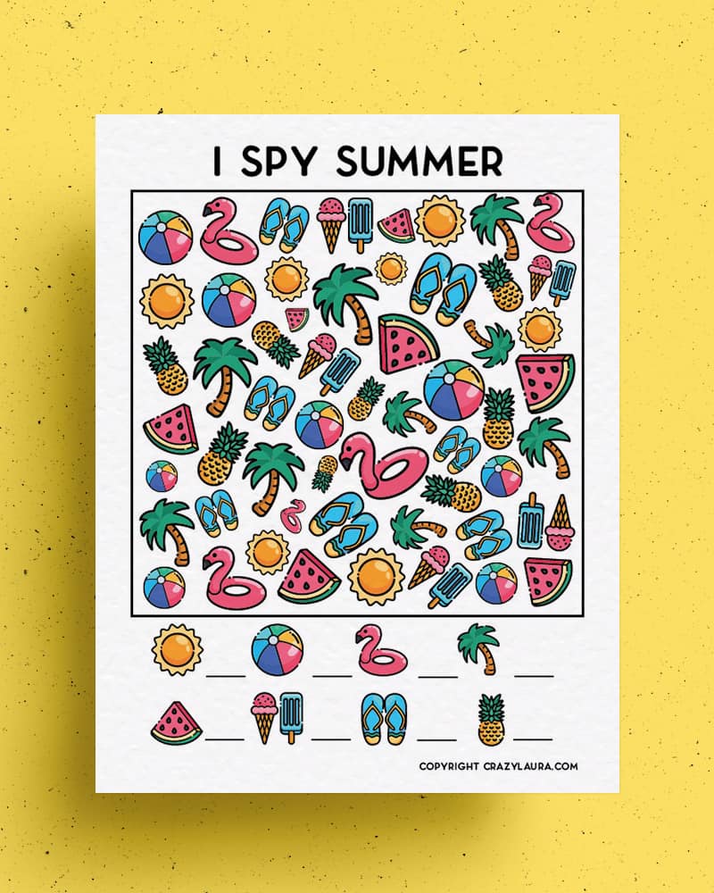 Free Summer I Spy Printable