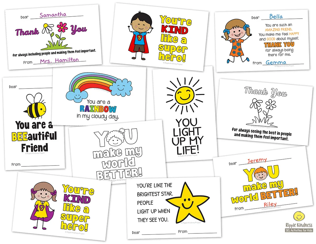 free printable kindness notes