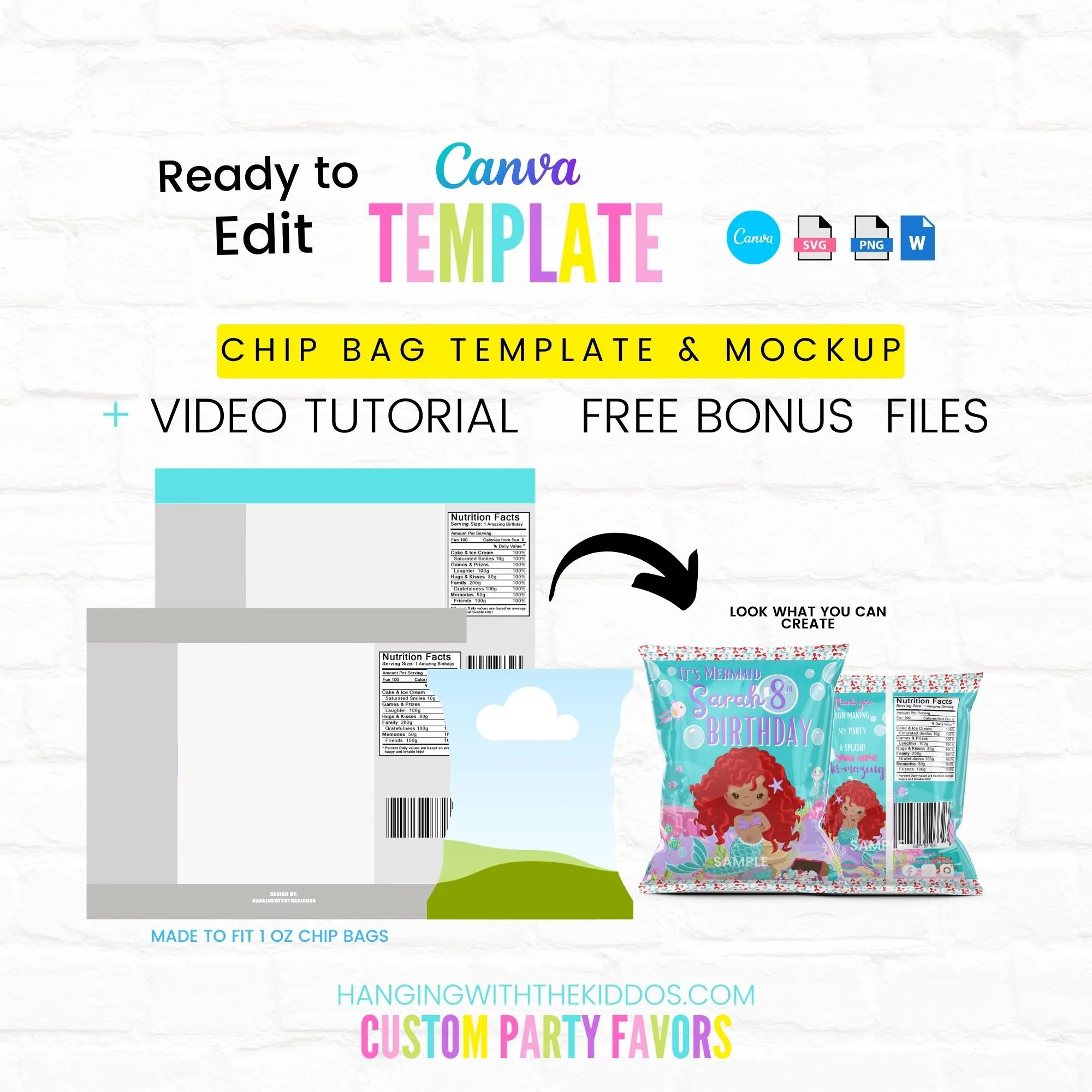 downloadable free printable chip bag template