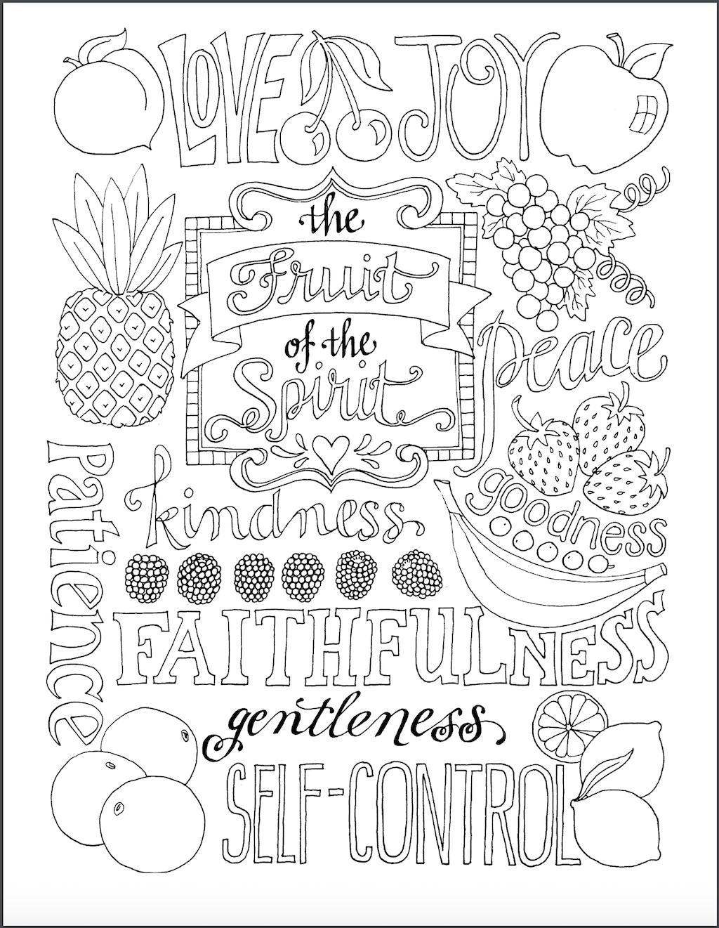Fruit Of The Spirit Coloring Page