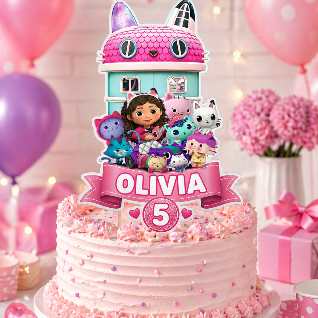 Gabby Dollhouse Png Canva Editable Cake Topper