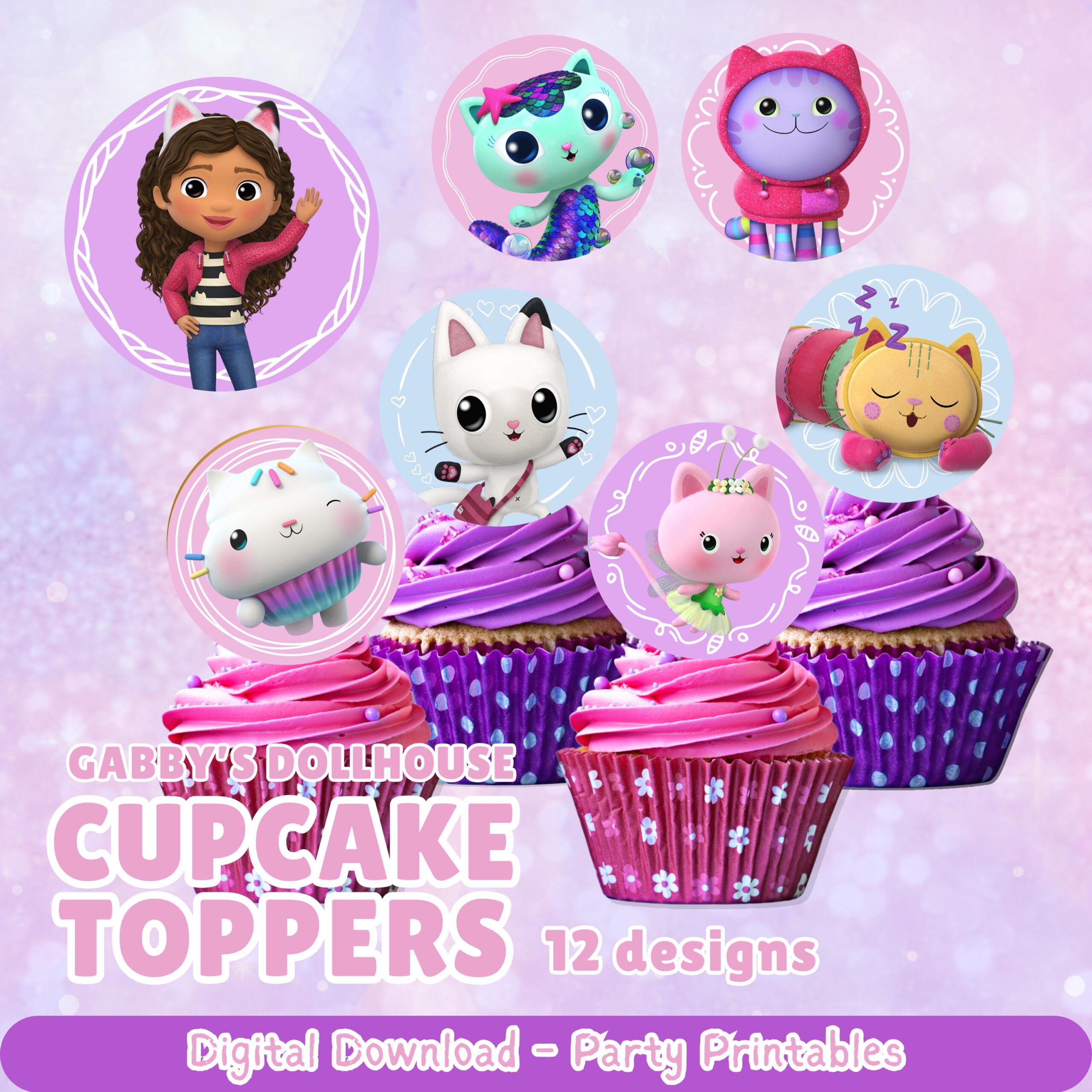 Gabby Dollhouse Printable Cake Topper