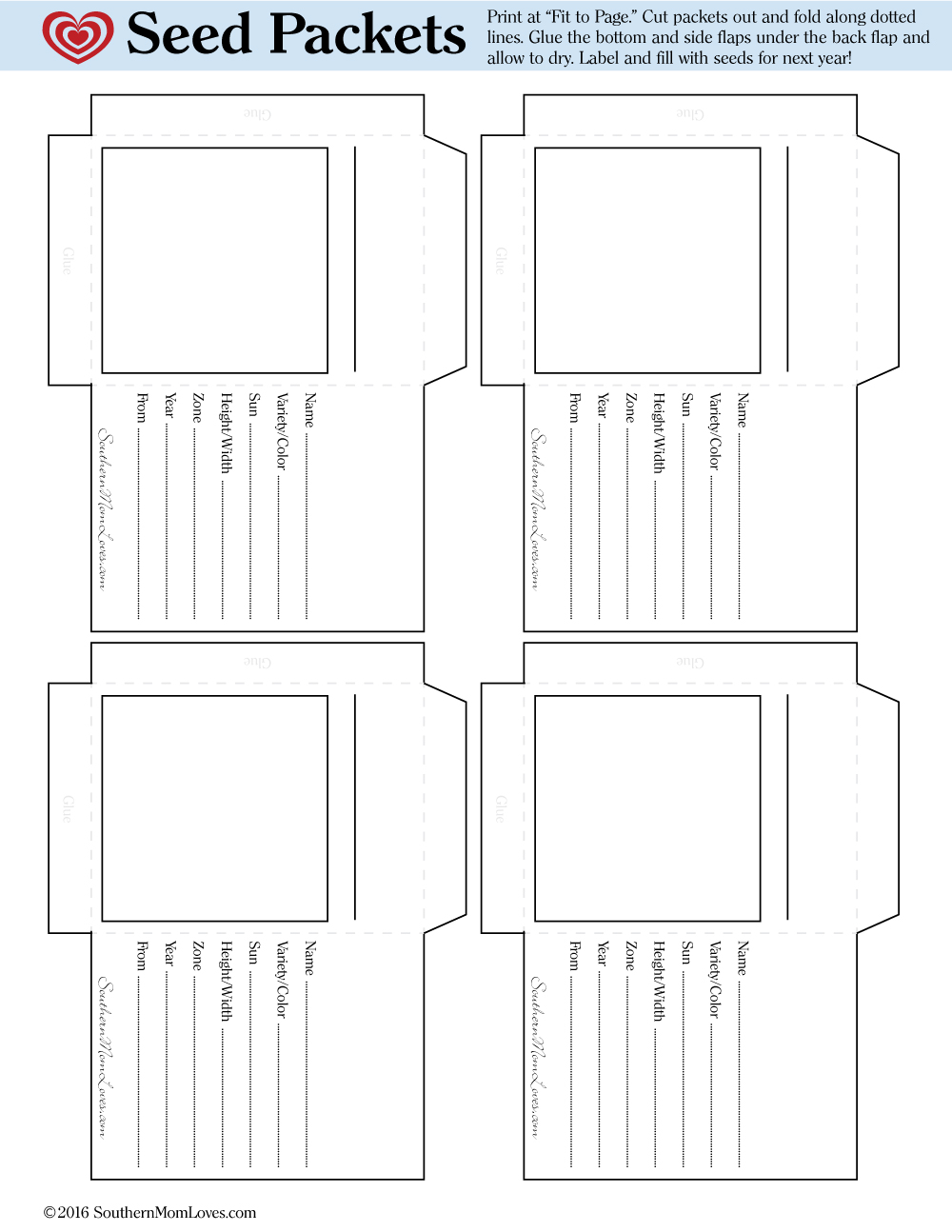 Garden Seed Packet Free Printable Garden Seed Packet Free Printable